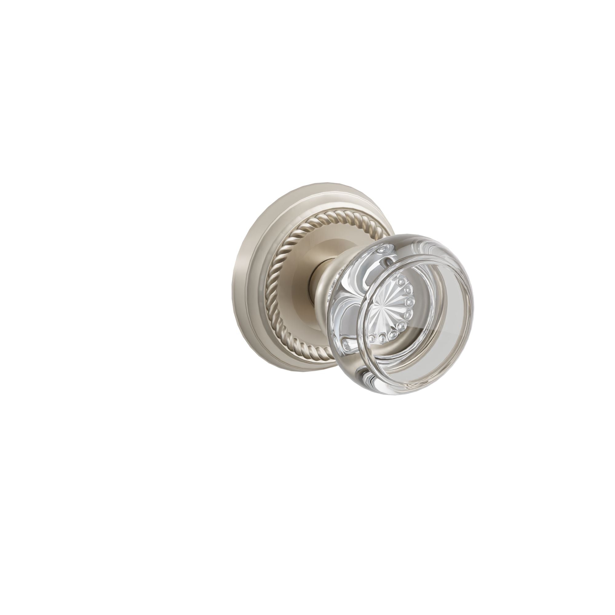 Emtek Concealed Fastener Georgetown Glass Knob Set With Rope Rosette