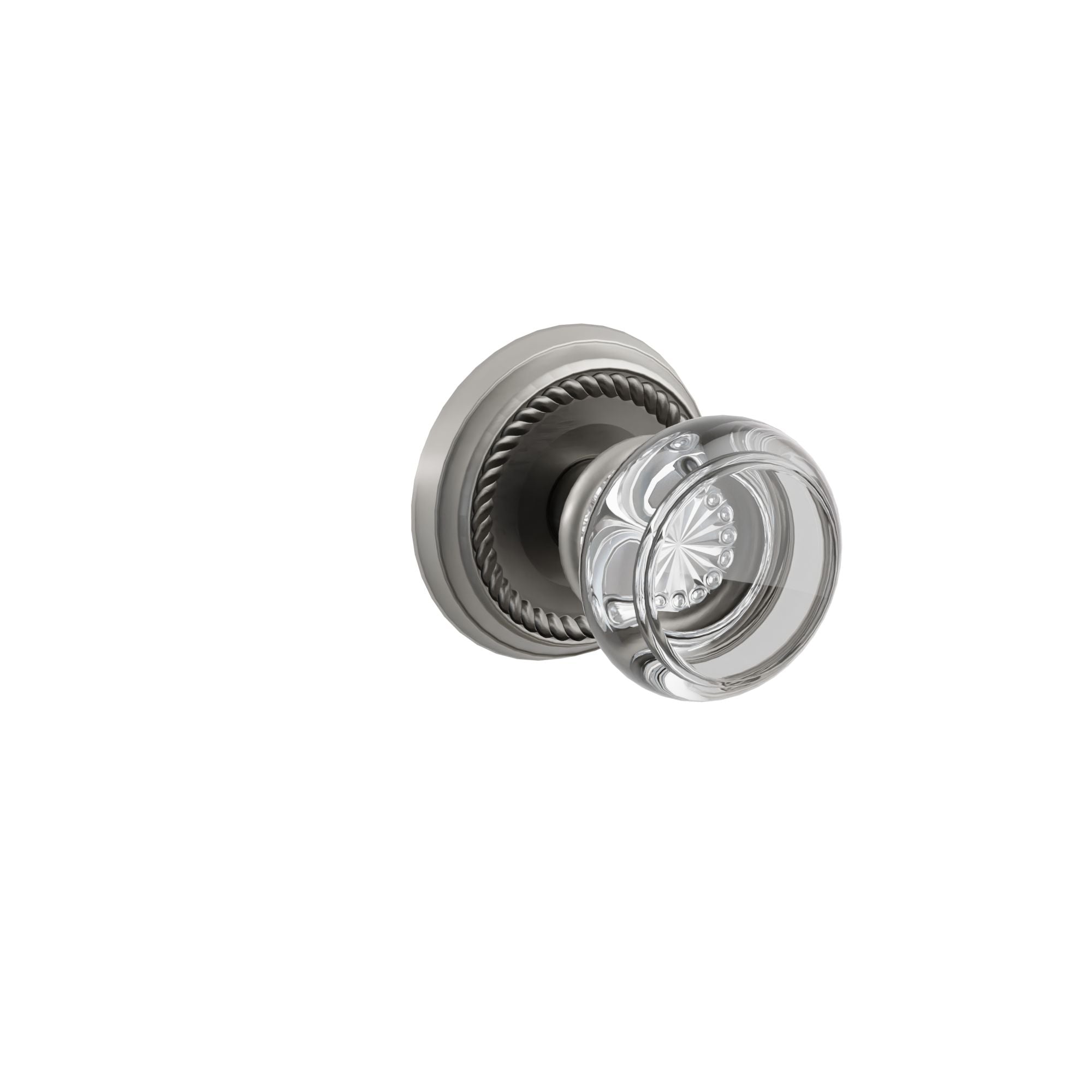 Emtek Concealed Fastener Georgetown Glass Knob Set With Rope Rosette