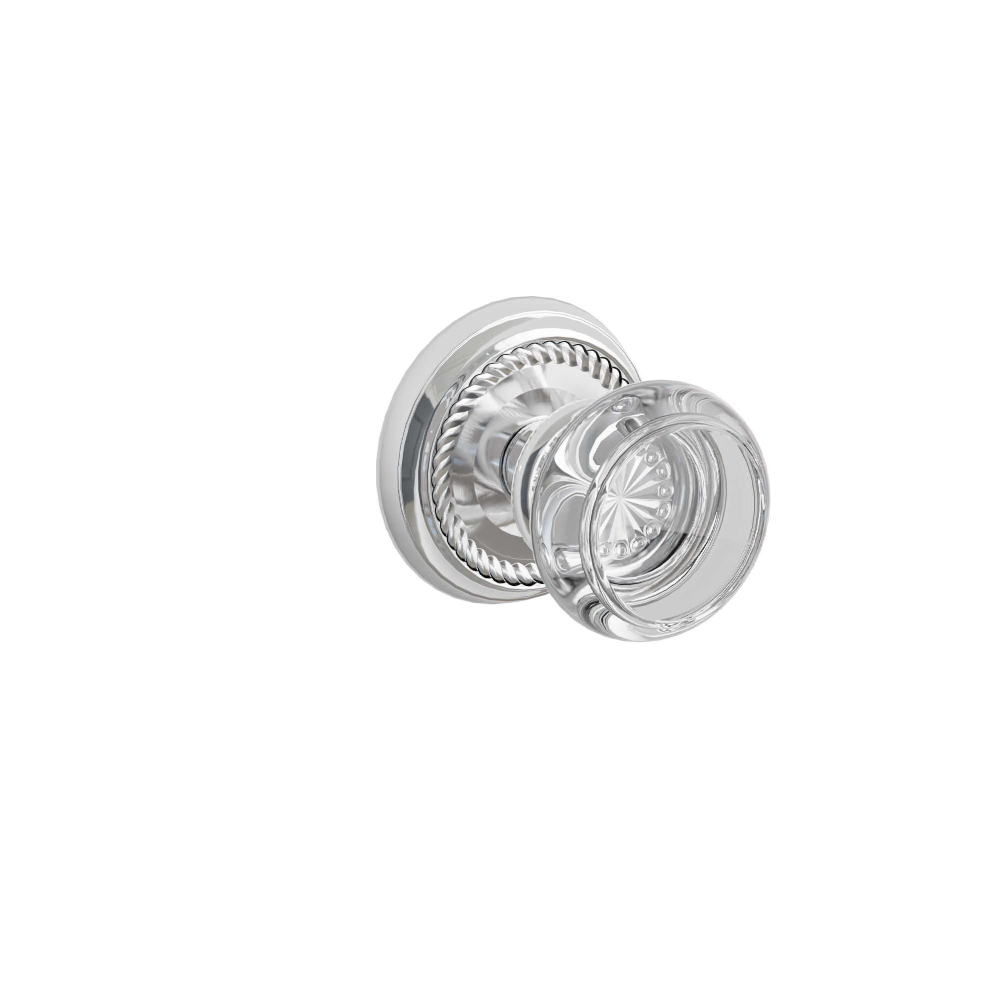 Emtek Concealed Fastener Georgetown Glass Knob Set With Rope Rosette