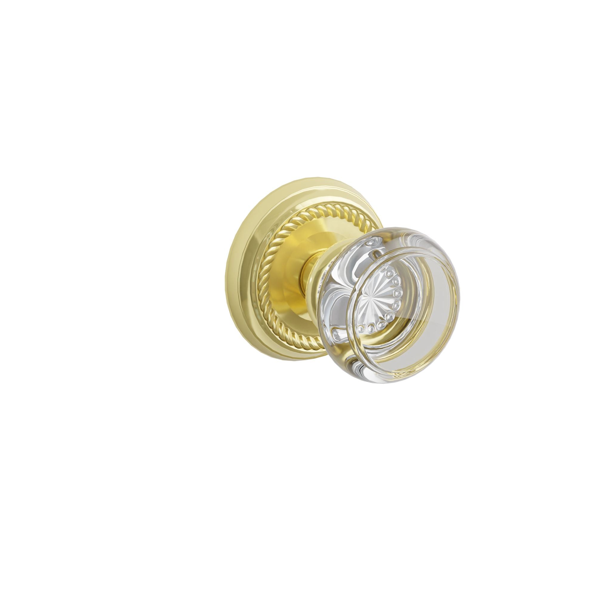 Emtek Concealed Fastener Georgetown Glass Knob Set With Rope Rosette