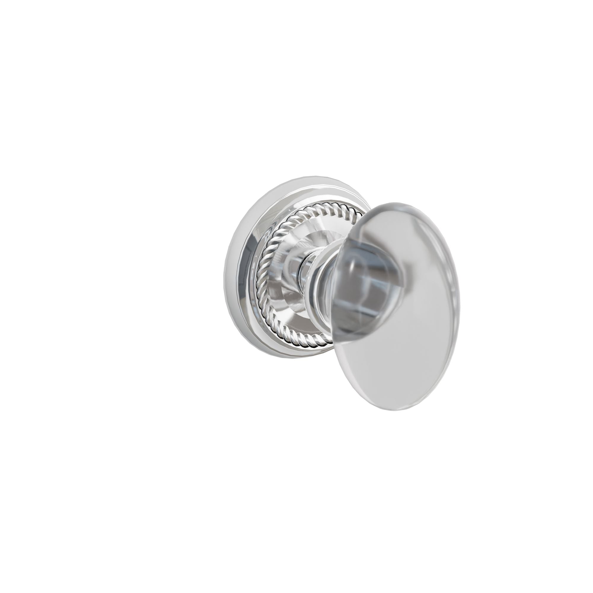 Emtek Concealed Fastener Hampton Glass Knob Set with Rope Rosette