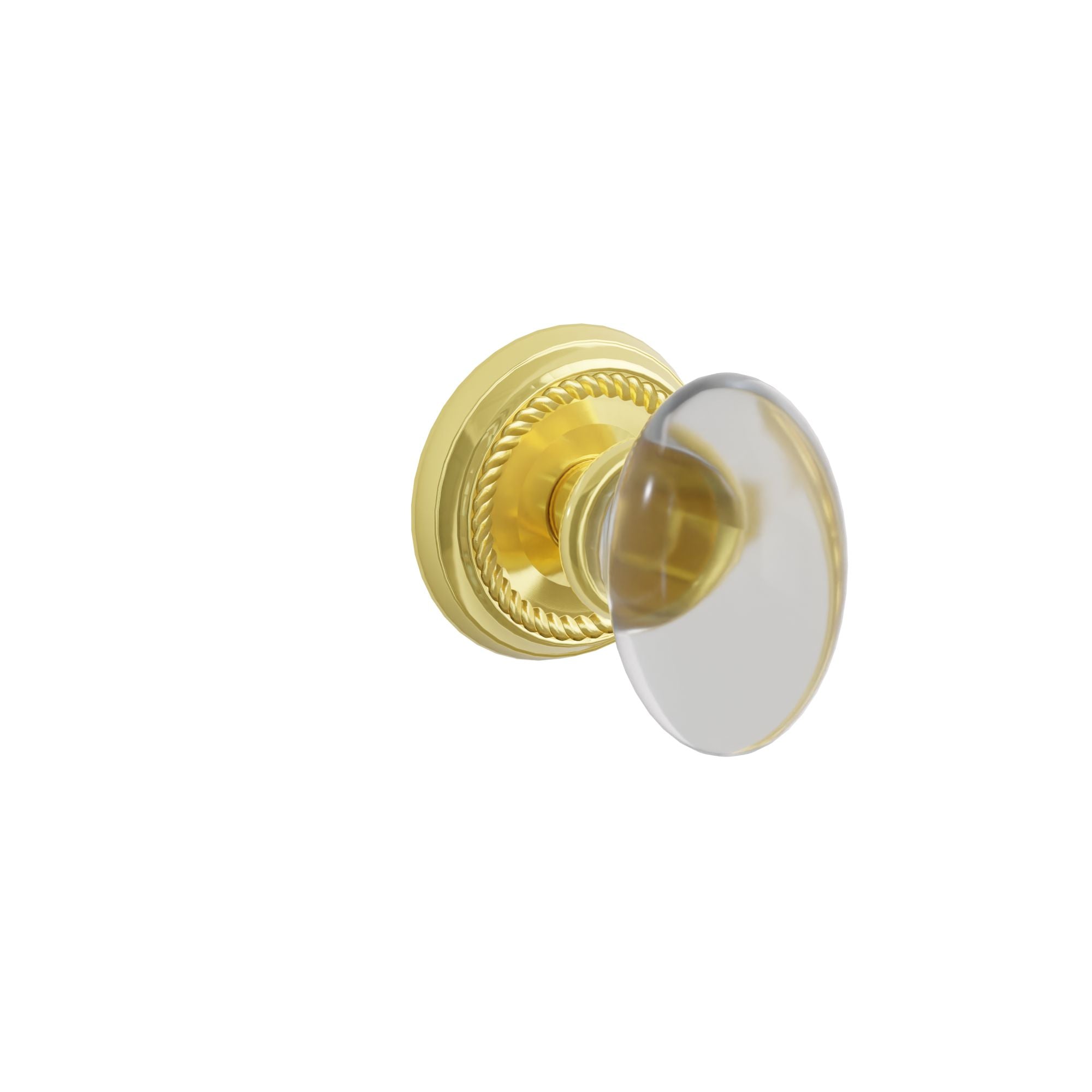 Emtek Concealed Fastener Hampton Glass Knob Set with Rope Rosette