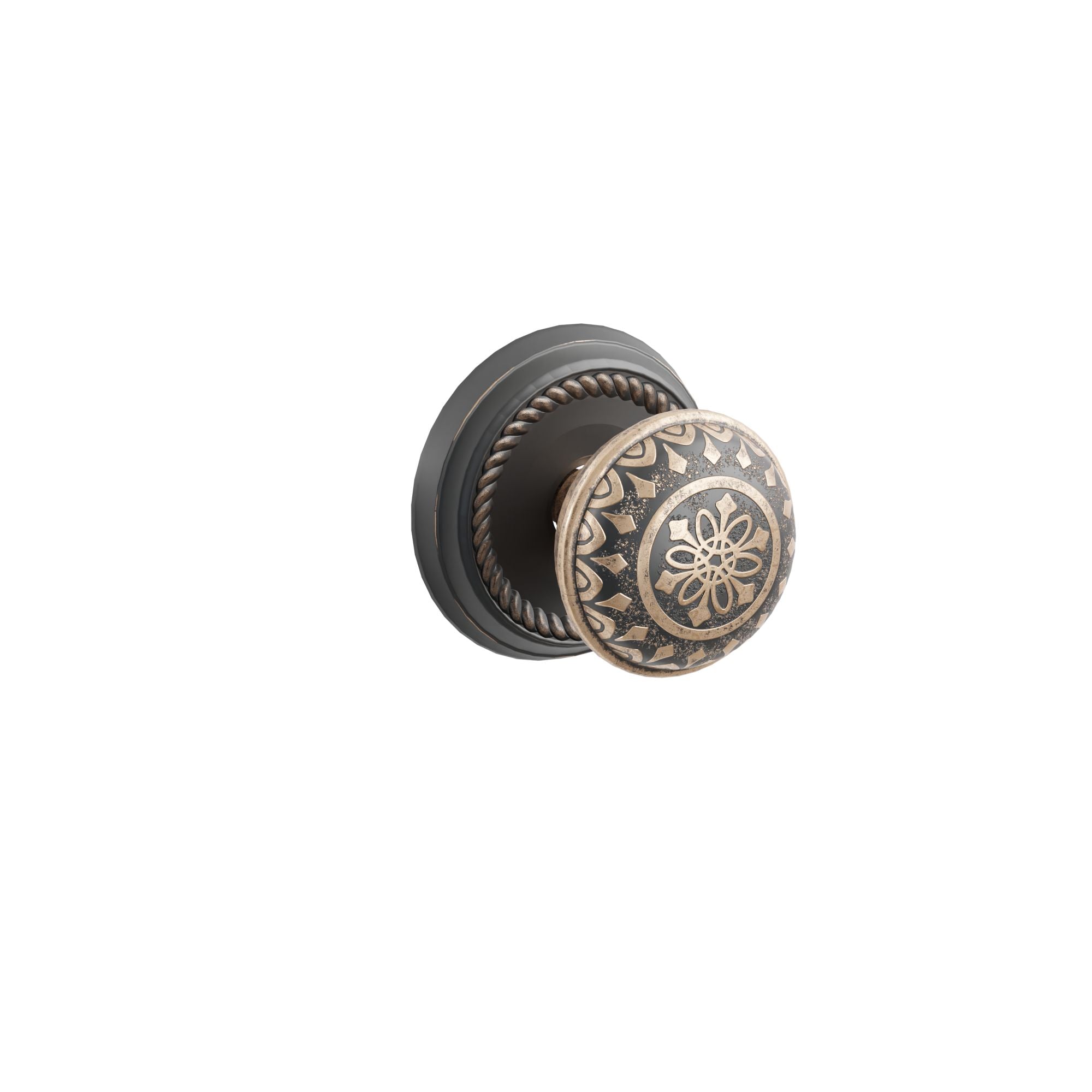 Emtek Concealed Fastener Lancaster Knob Set With Rope Rosette