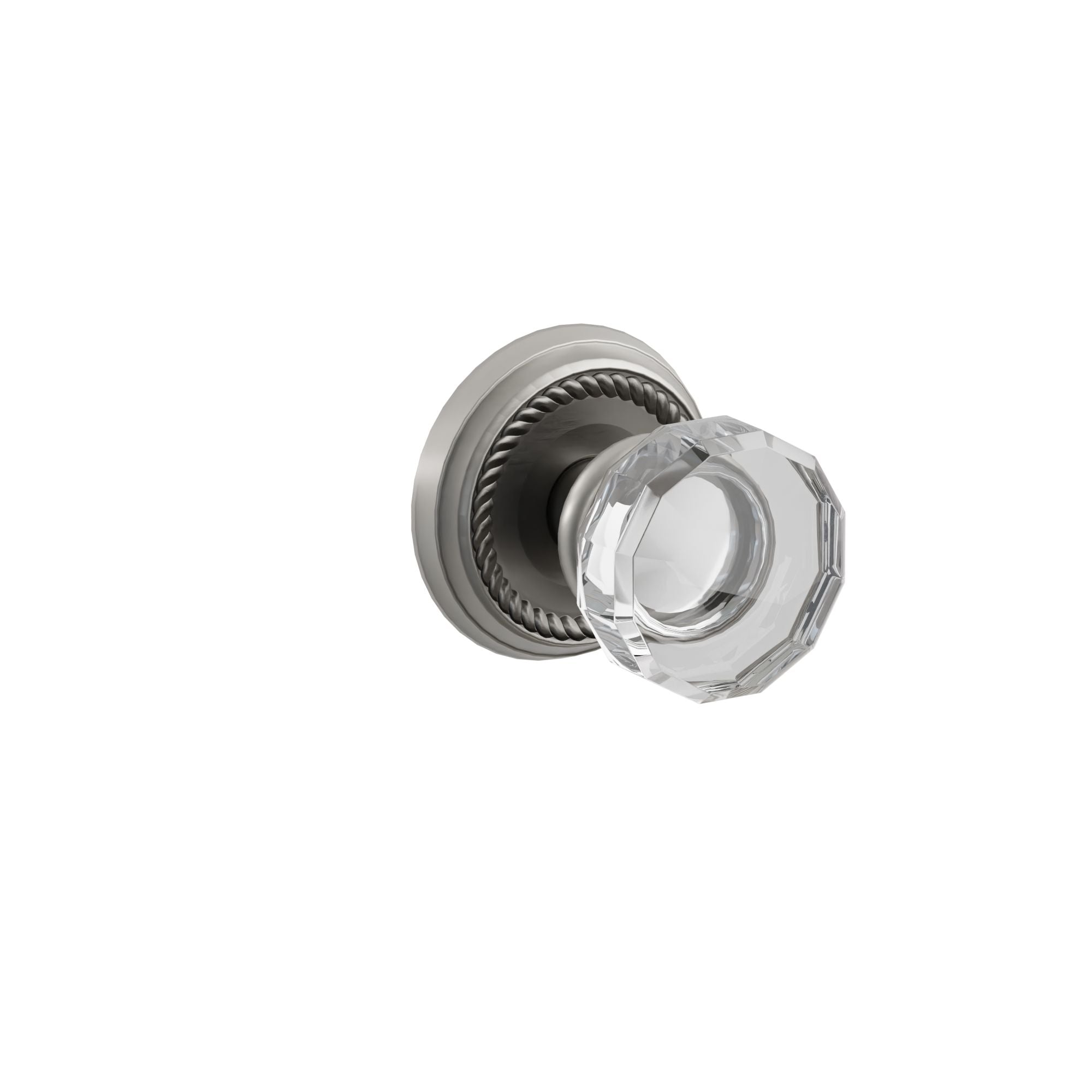 Emtek Concealed Fastener Lowell Glass Knob Set With Rope Rosette