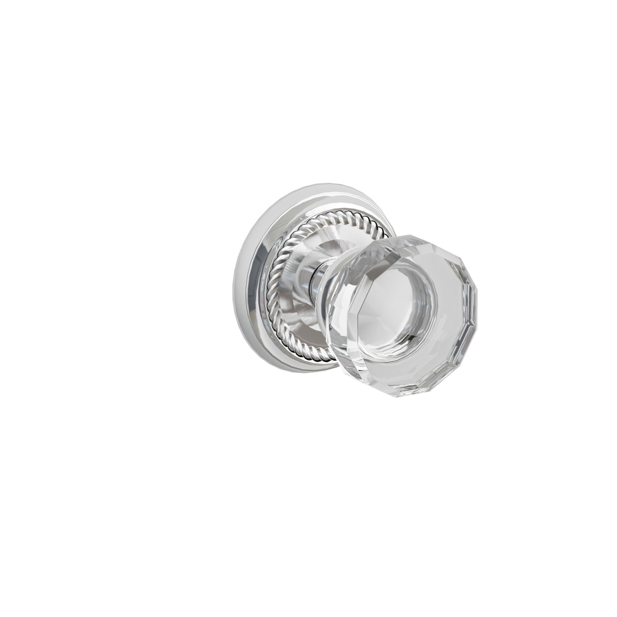 Emtek Concealed Fastener Lowell Glass Knob Set With Rope Rosette