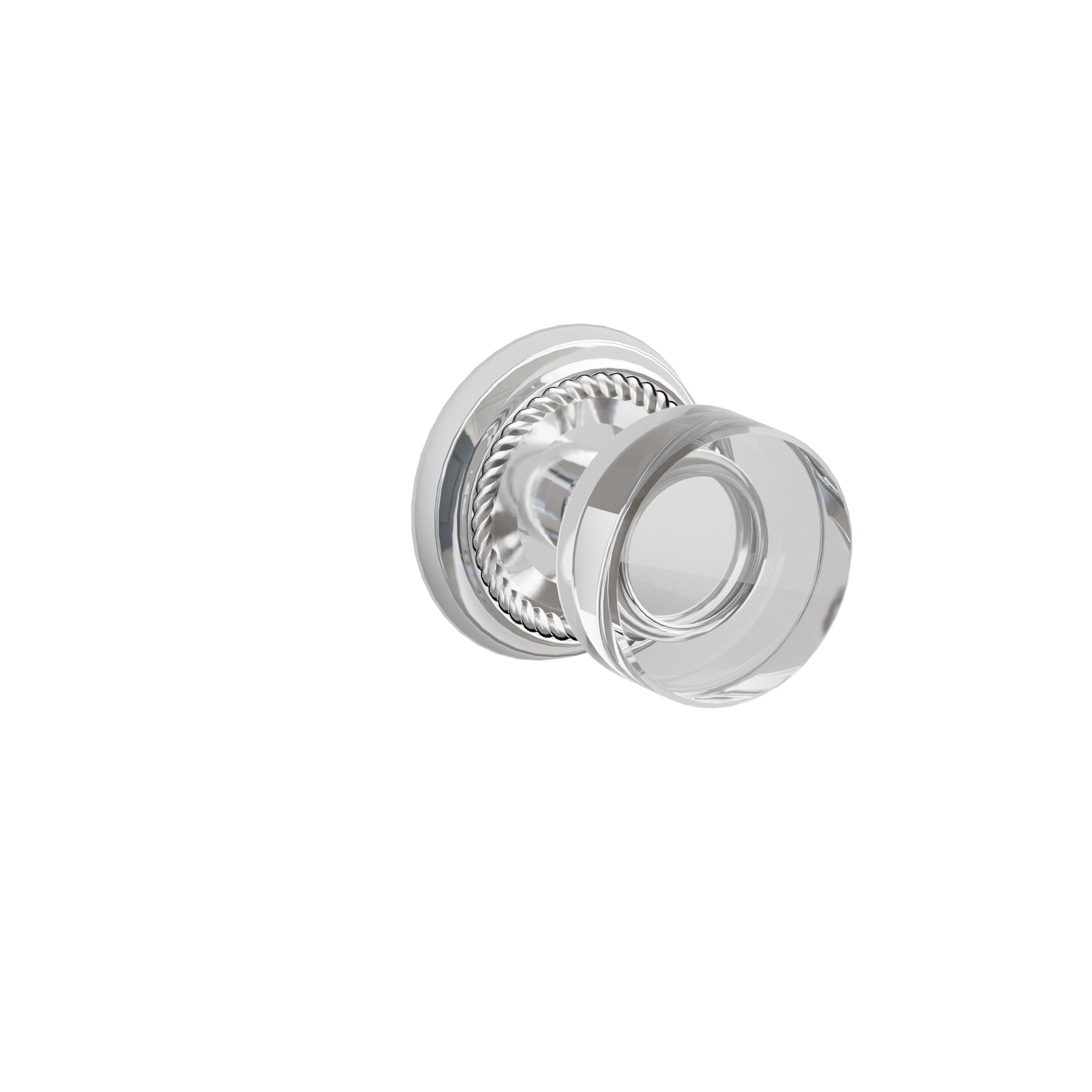 Emtek Modern Disc Glass Knob Set with Rope Rosette