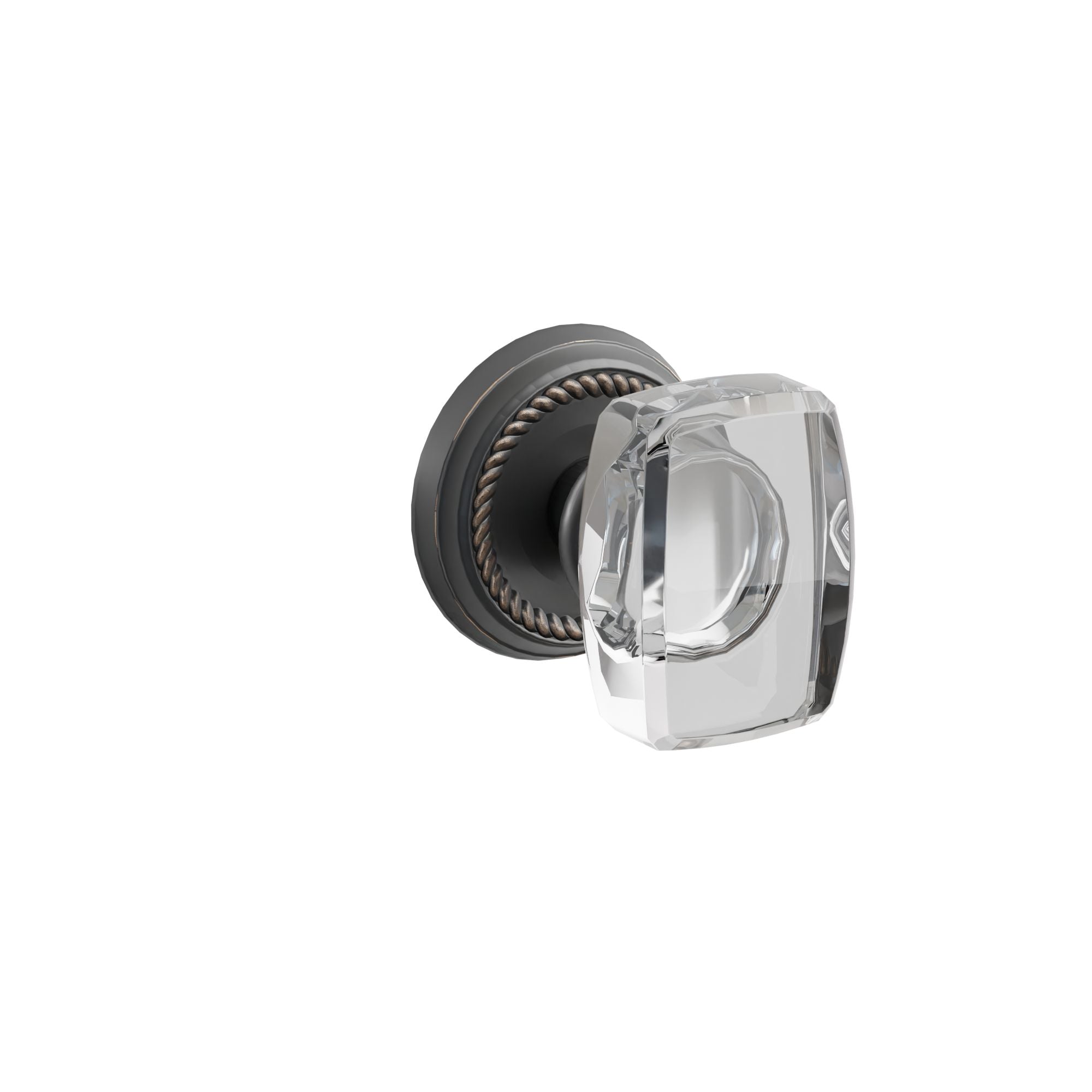 Emtek Concealed Fastener Windsor Glass Knob Set With Rope Rosette