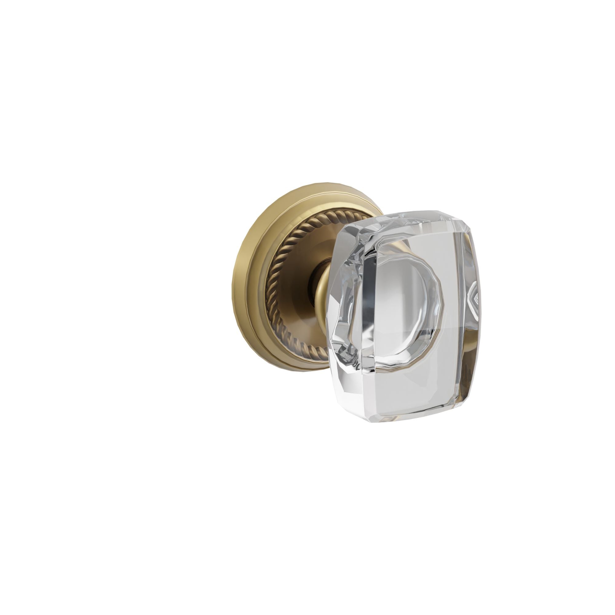 Emtek Concealed Fastener Windsor Glass Knob Set With Rope Rosette