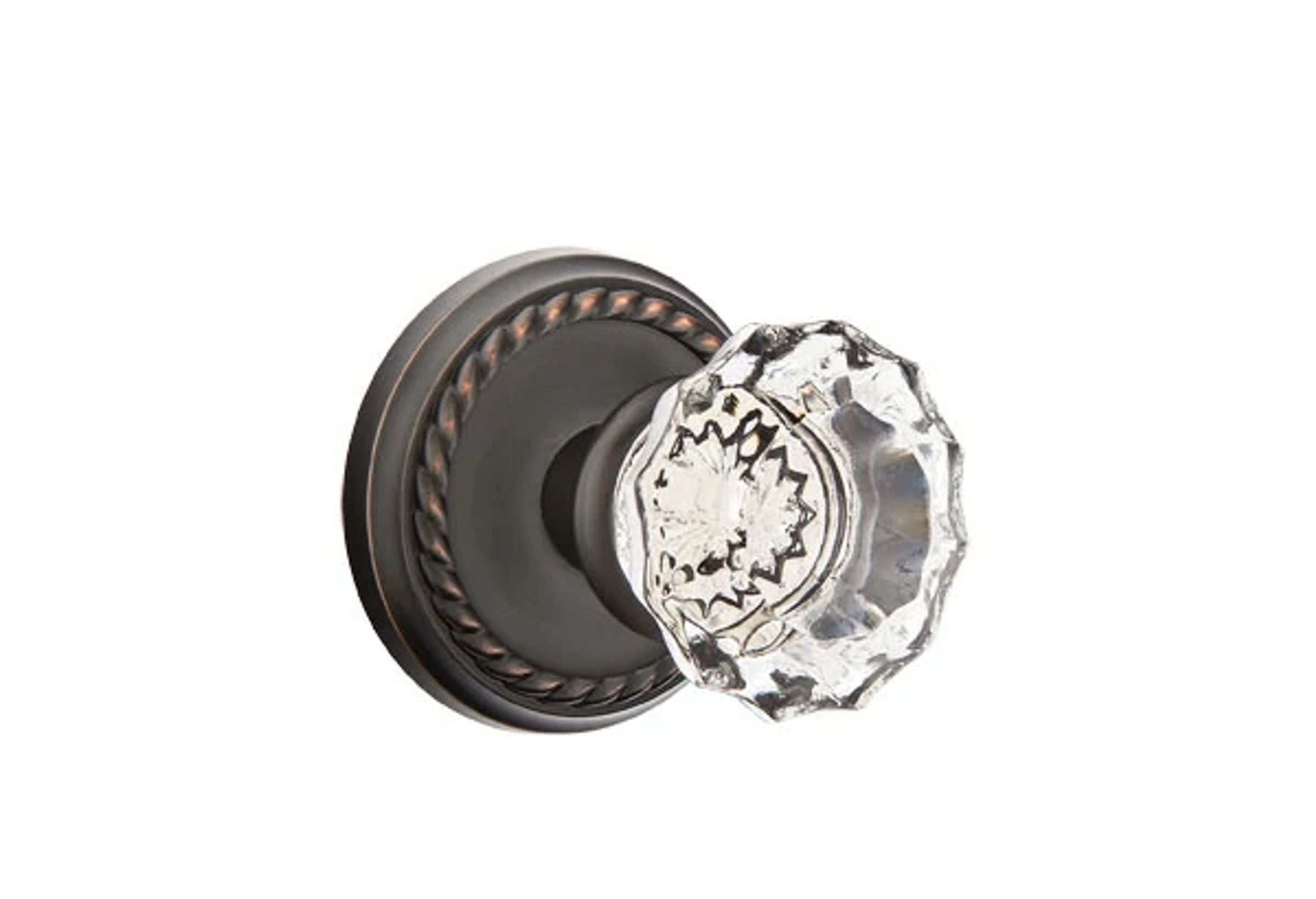 Emtek Astoria Glass Knob Set with Rope Rosette