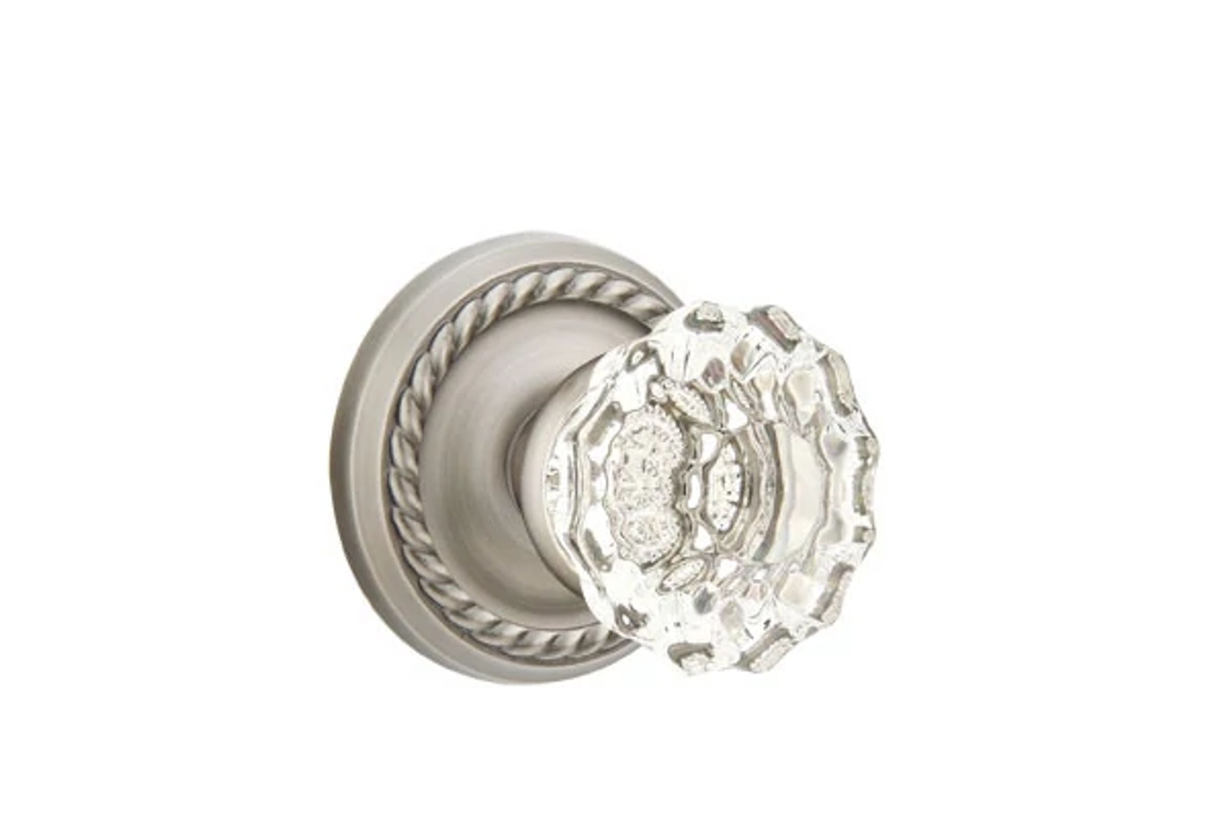 Emtek Astoria Glass Knob Set with Rope Rosette
