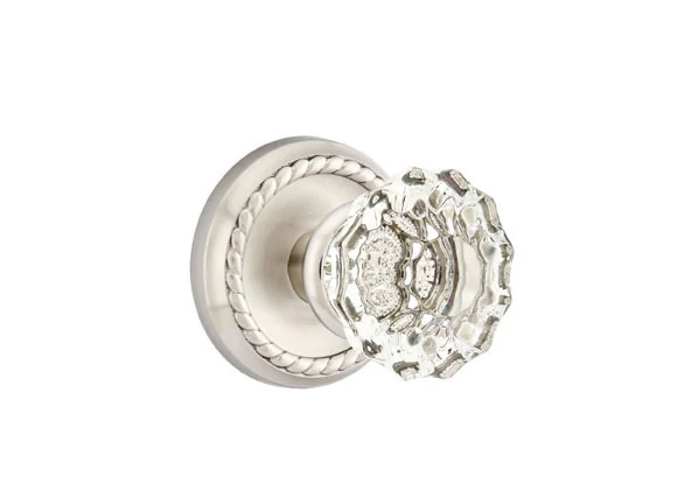 Emtek Astoria Glass Knob Set with Rope Rosette