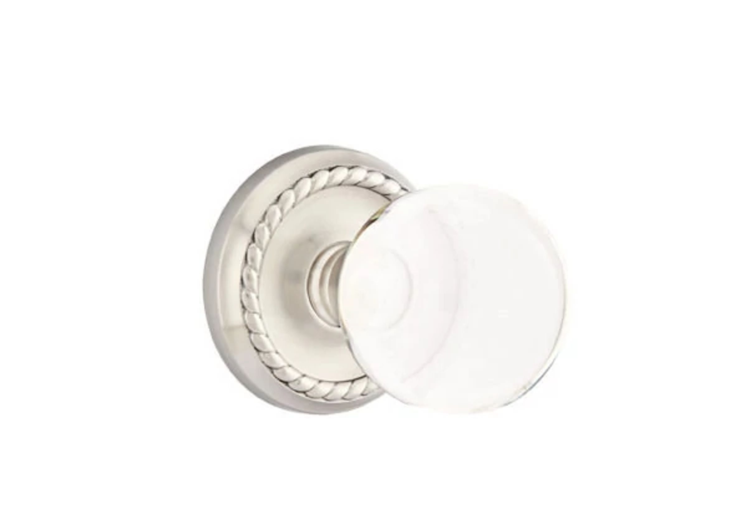 Emtek Bristol Glass Knob Set with Rope Rosette