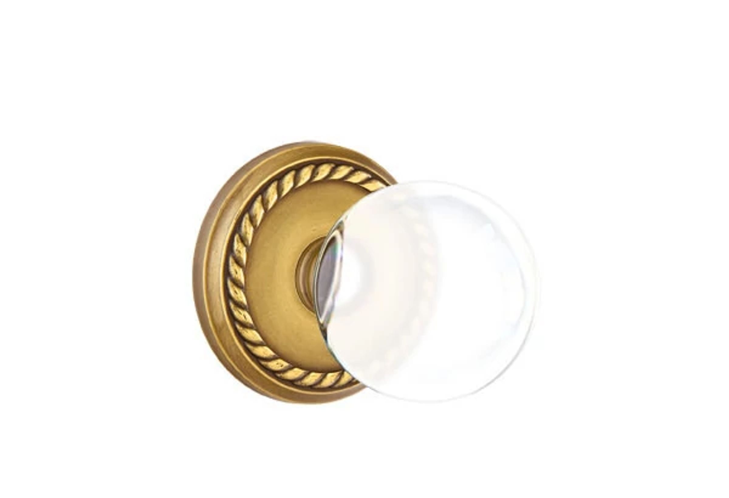 Emtek Bristol Glass Knob Set with Rope Rosette