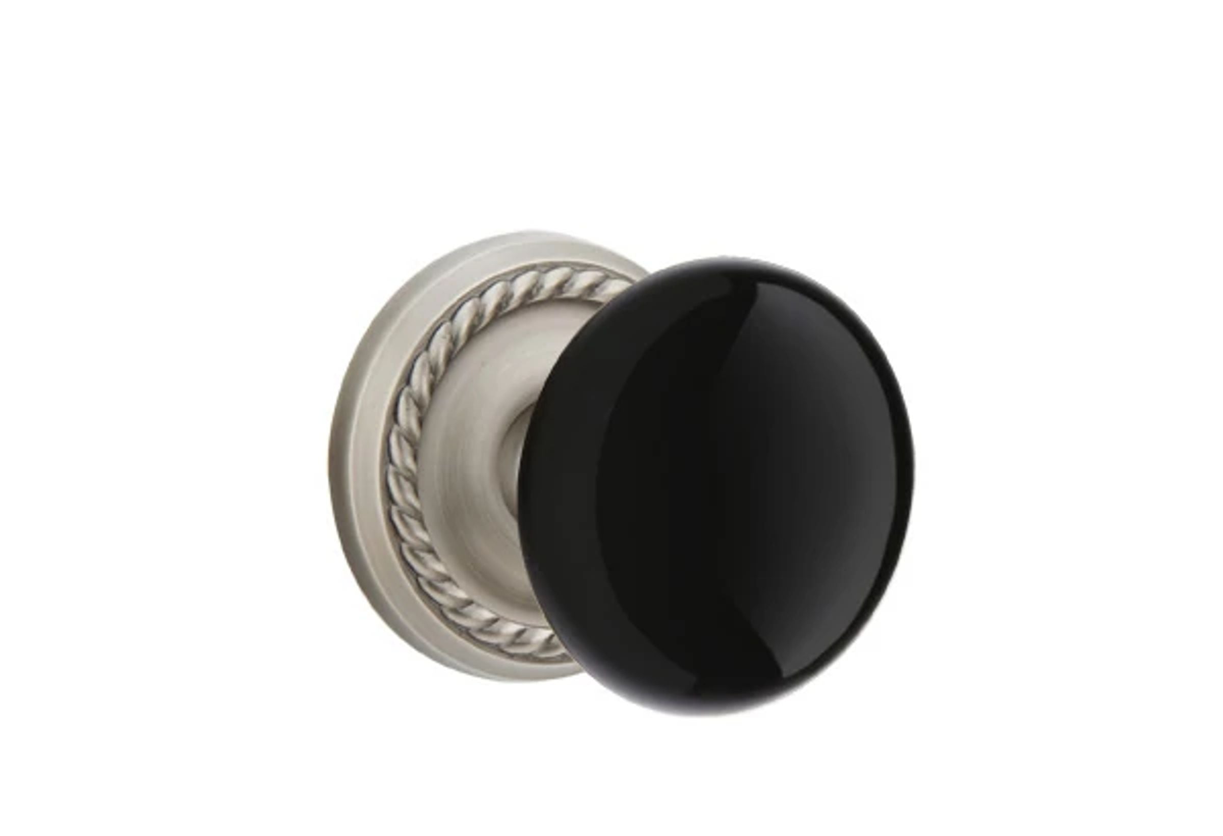 Emtek Concealed Fastener Ebony Porcelain Knob Set with Rope Rosette