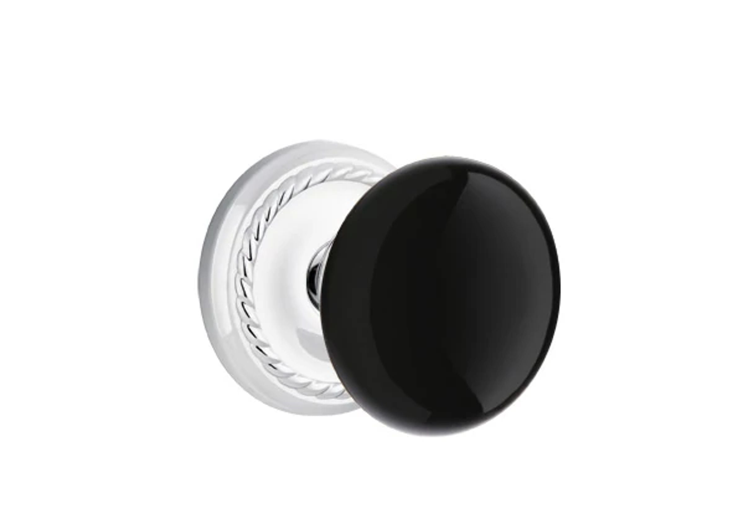 Emtek Ebony Porcelain Knob Set with Rope Rosette