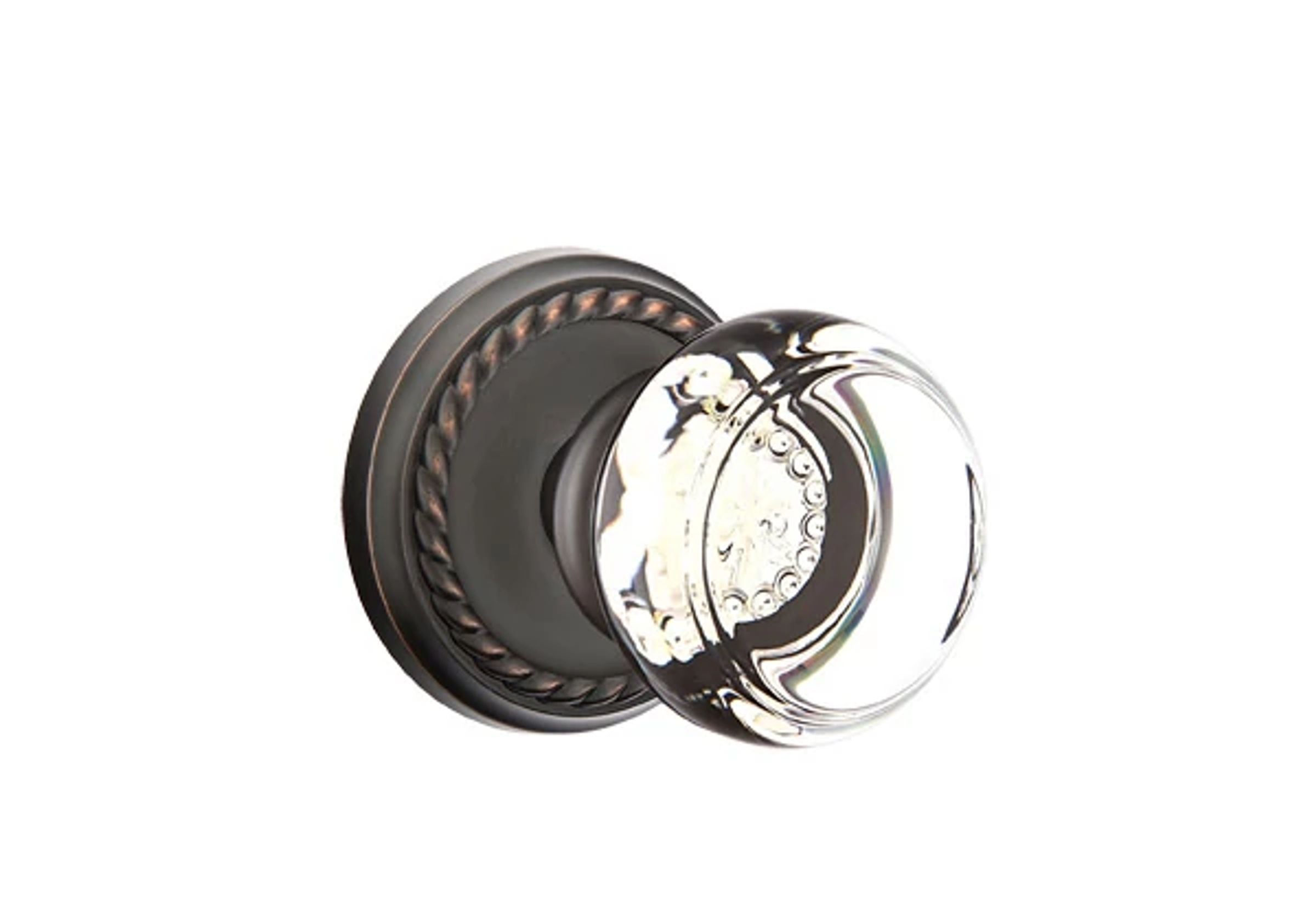 Emtek Georgetown Glass Knob Set with Rope Rosette