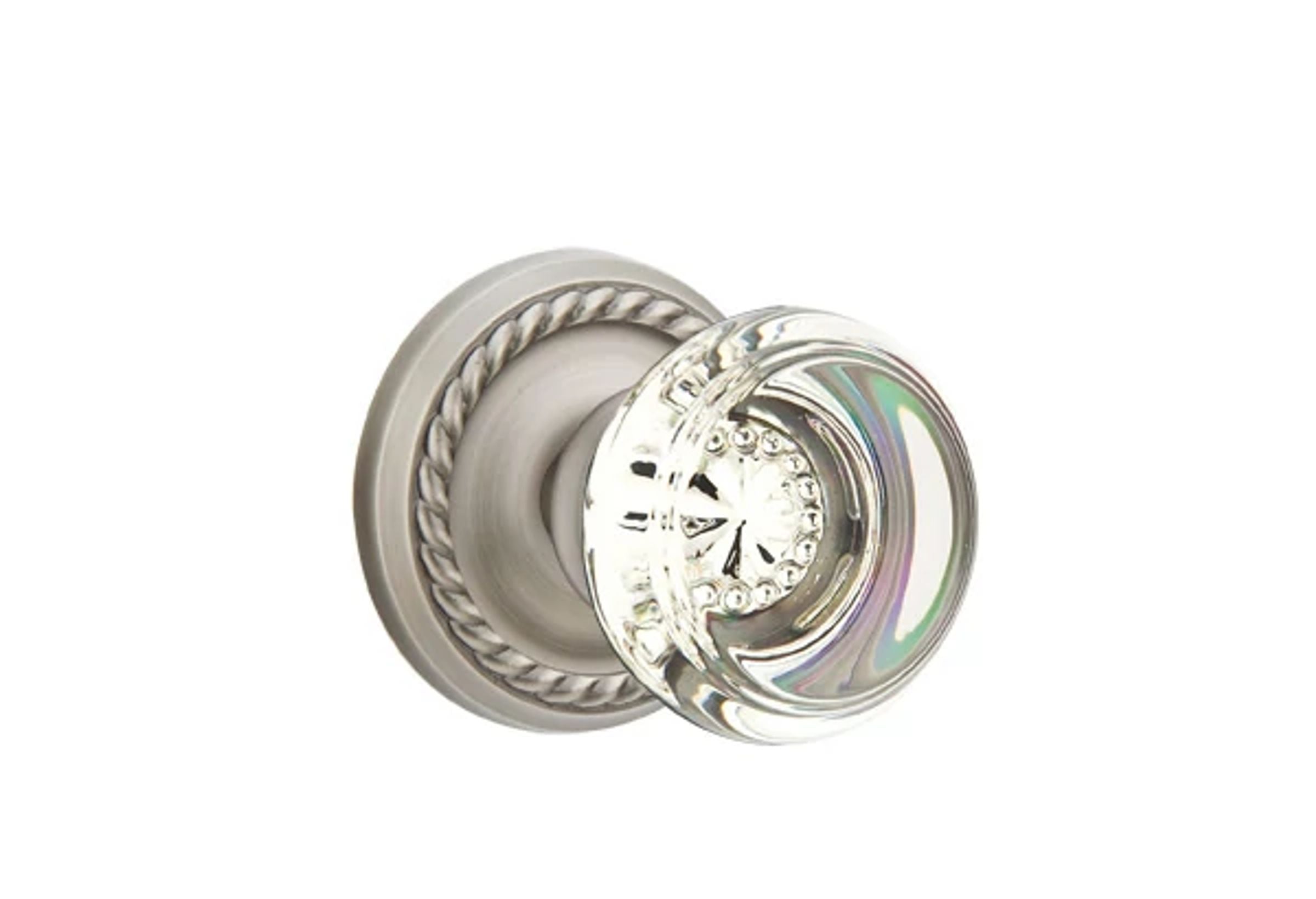 Emtek Georgetown Glass Knob Set with Rope Rosette