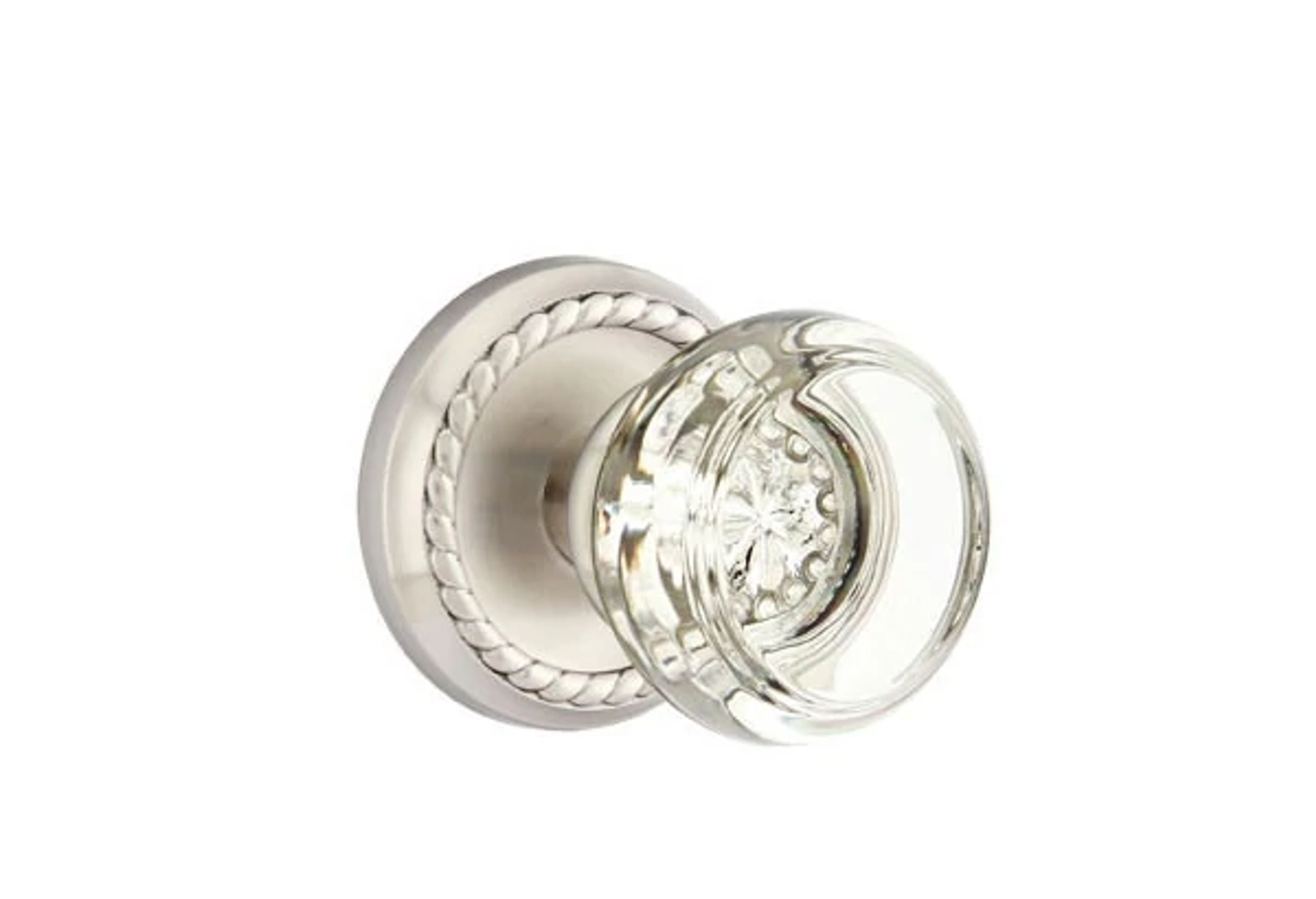 Emtek Georgetown Glass Knob Set with Rope Rosette