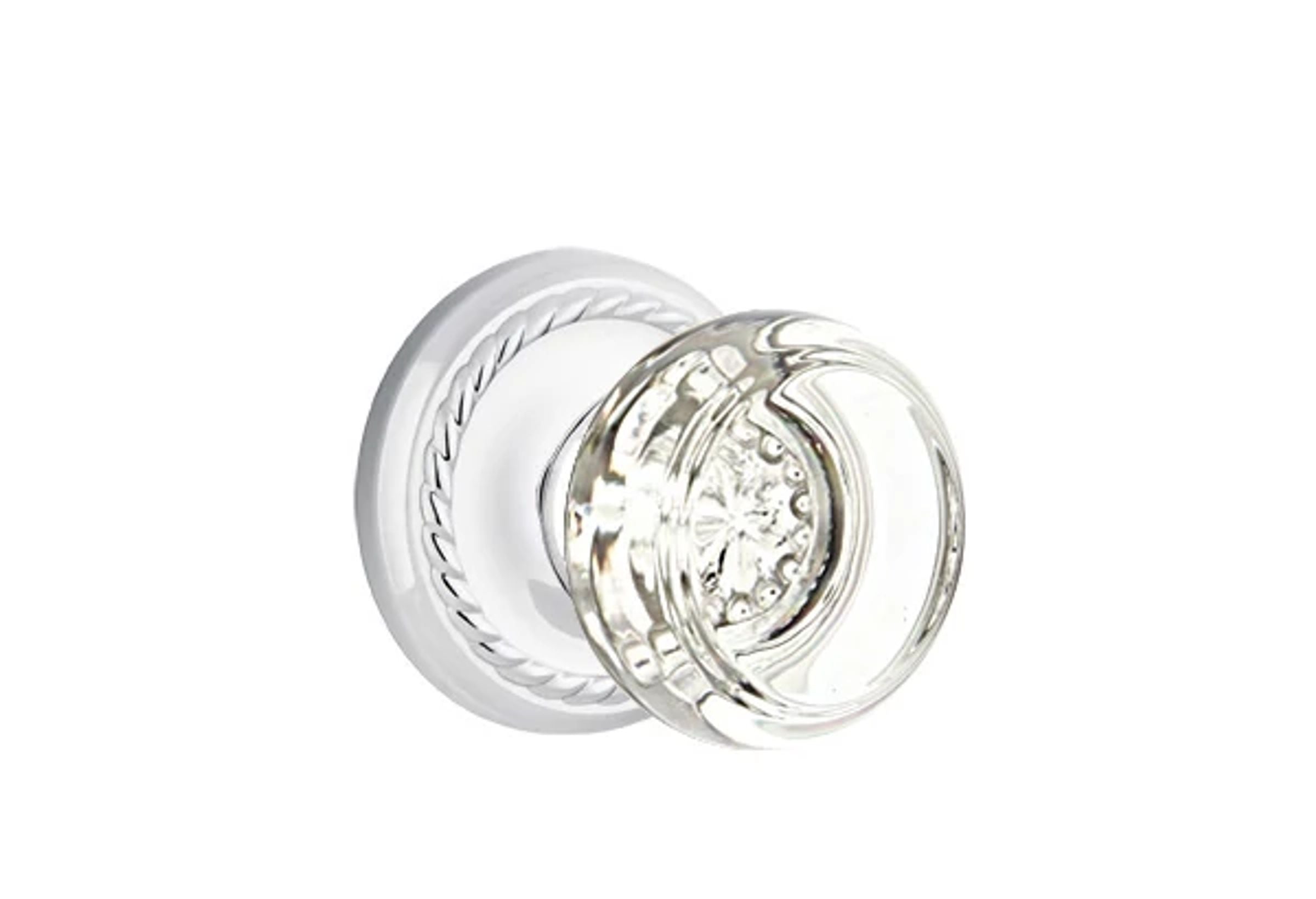 Emtek Georgetown Glass Knob Set with Rope Rosette