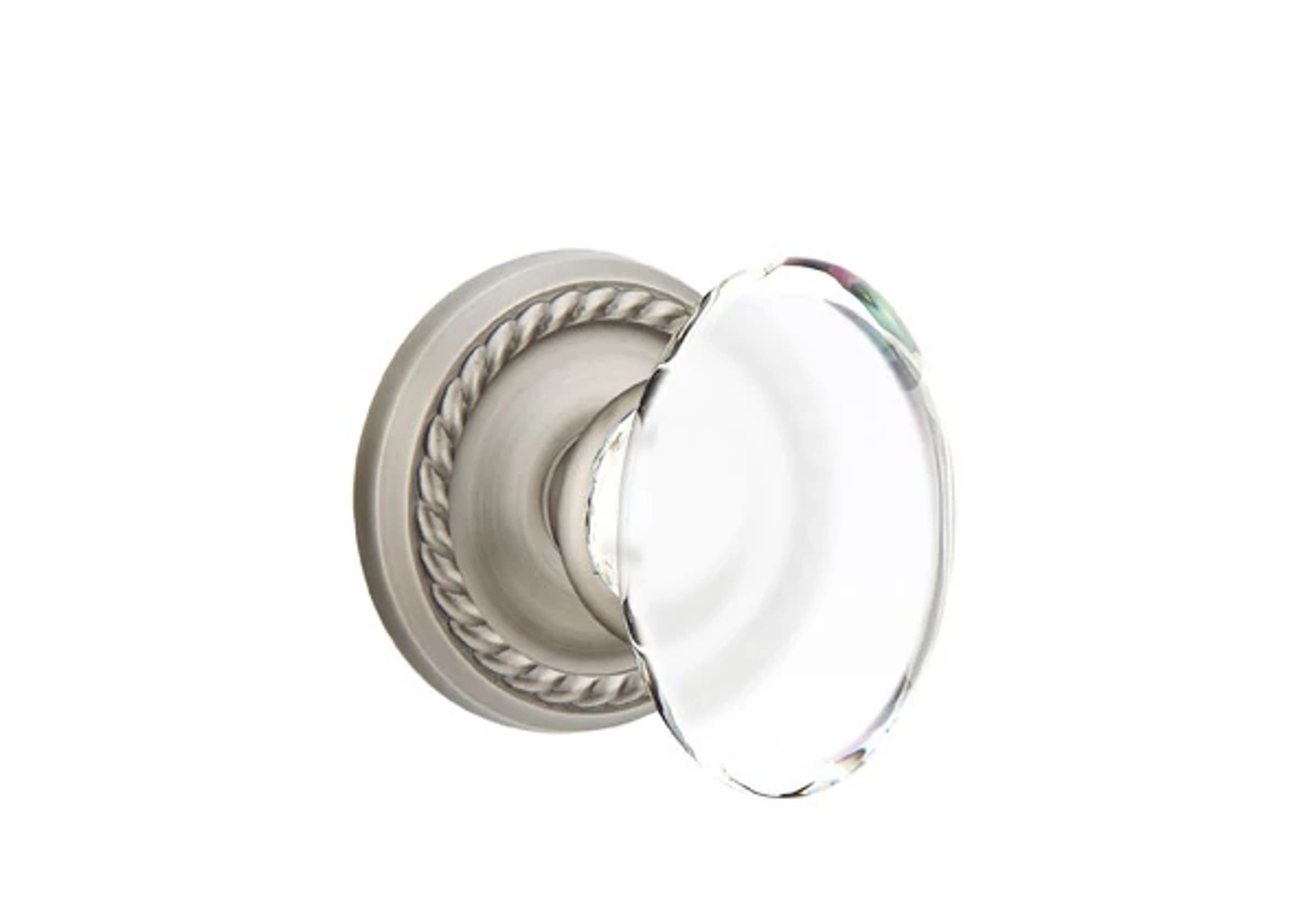 Emtek Hampton Glass Knob Set with Rope Rosette