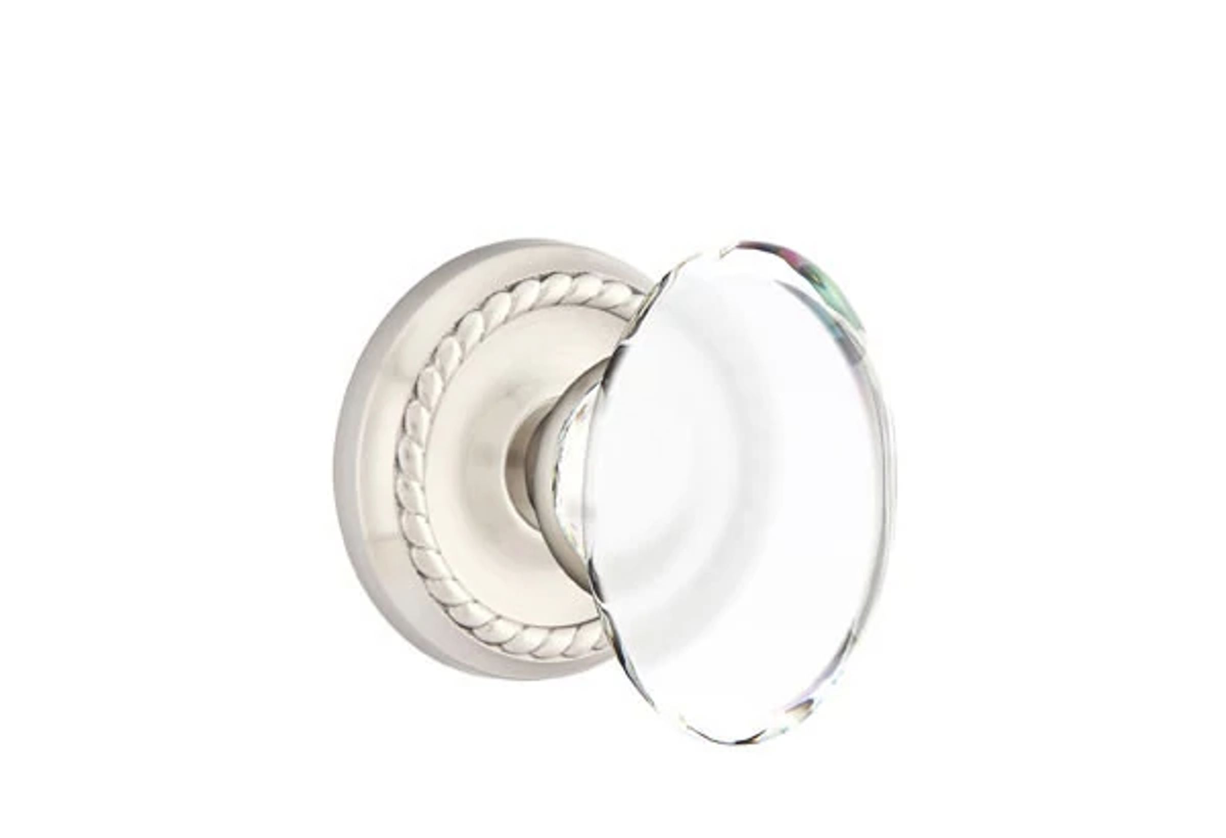 Emtek Concealed Fastener Hampton Glass Knob Set with Rope Rosette
