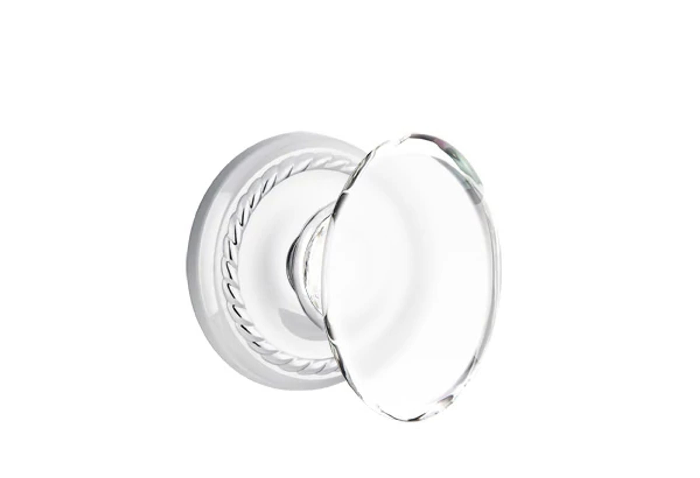 Emtek Concealed Fastener Hampton Glass Knob Set with Rope Rosette