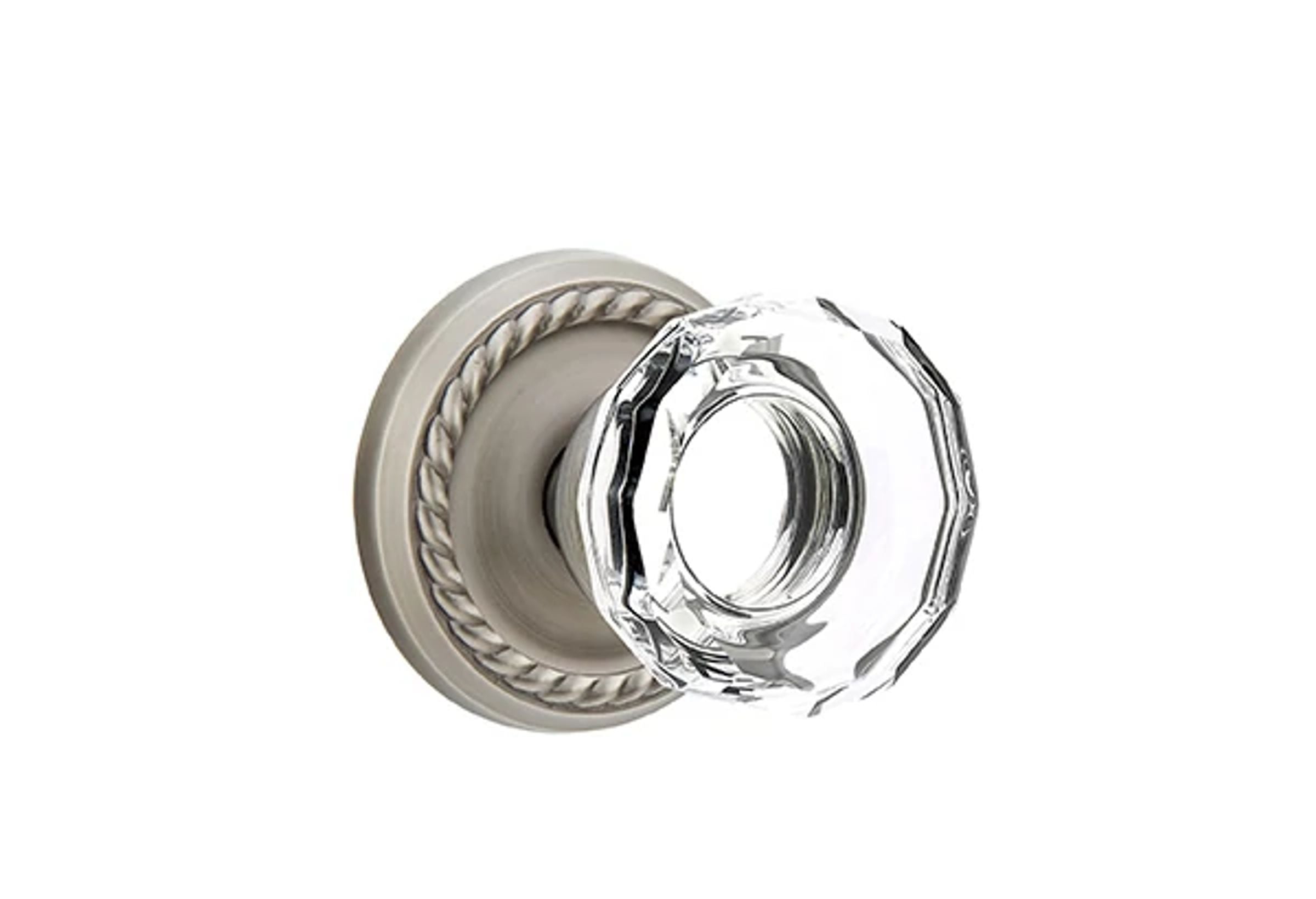 Emtek Concealed Fastener Lowell Glass Knob Set with Rope Rosette