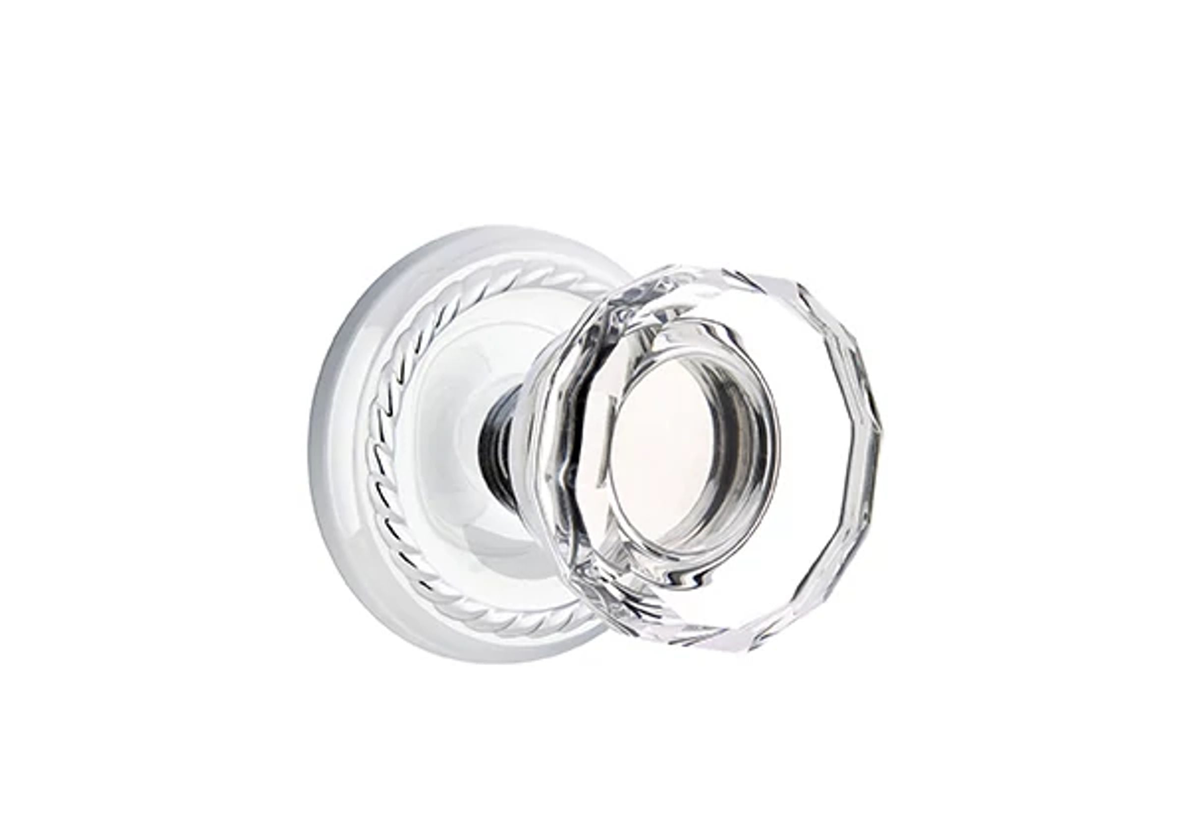 Emtek Lowell Glass Knob Set with Rope Rosette