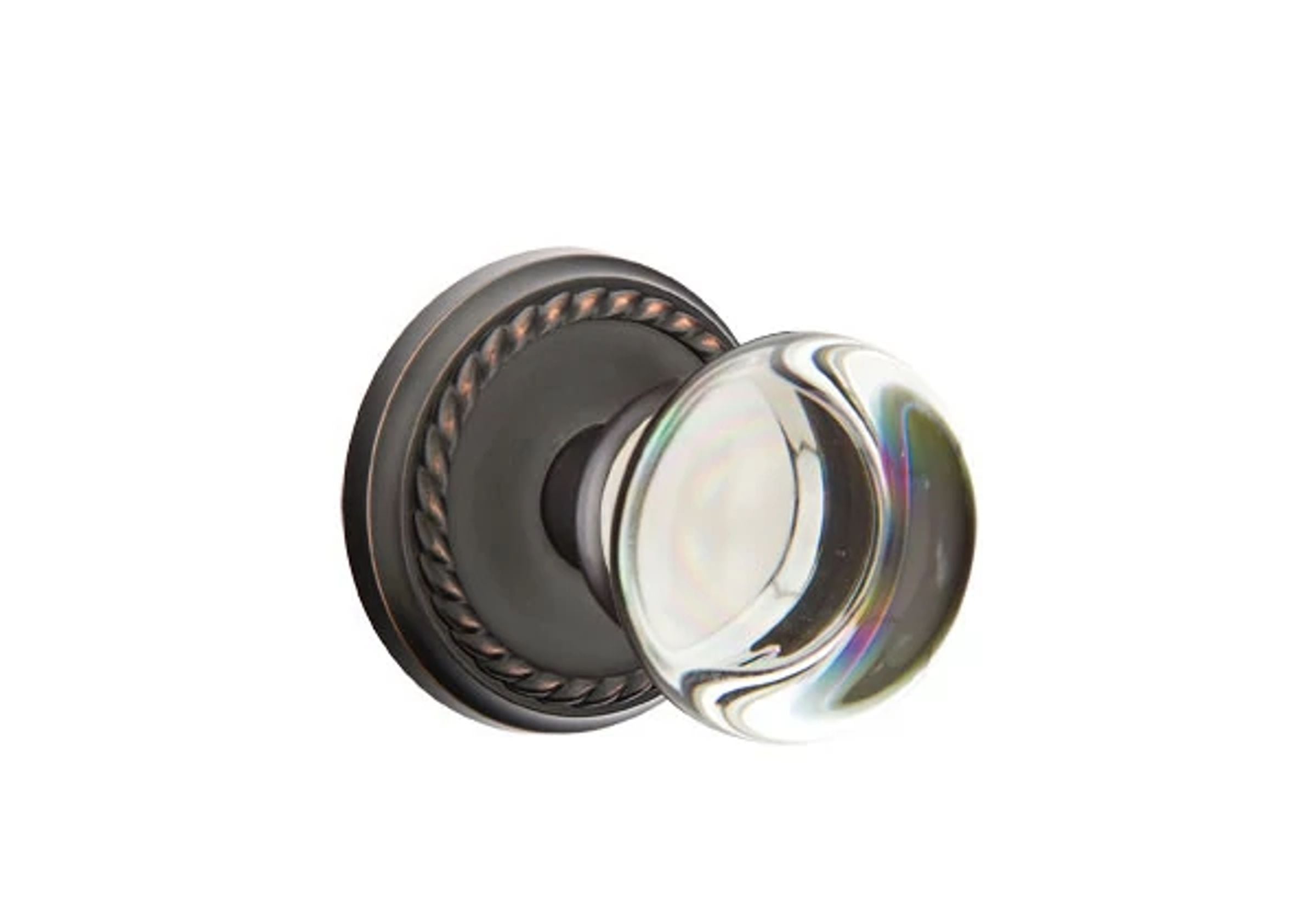 Emtek Providence Glass Knob Set with Rope Rosette