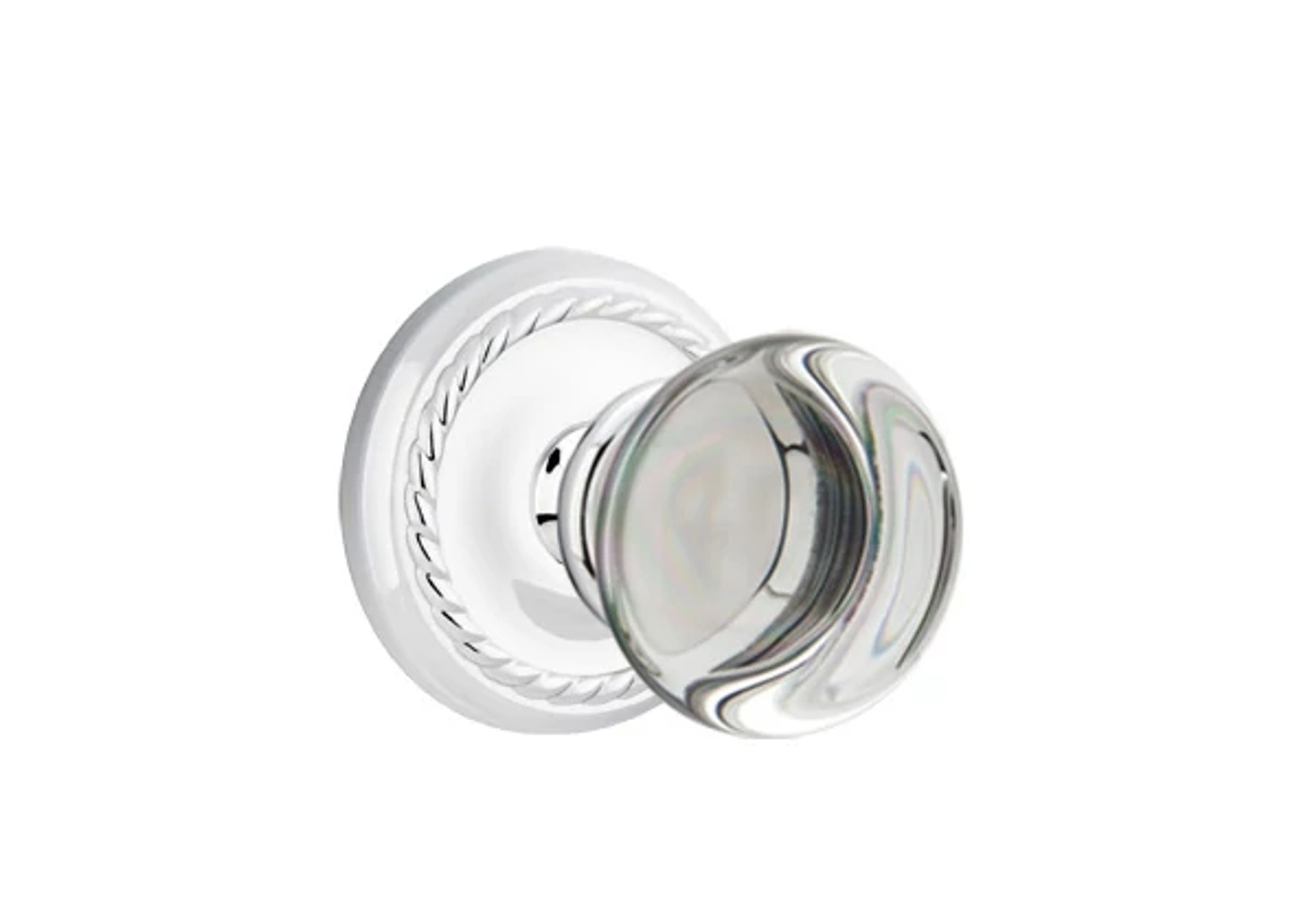 Emtek Concealed Fastener Providence Glass Knob Set with Rope Rosette