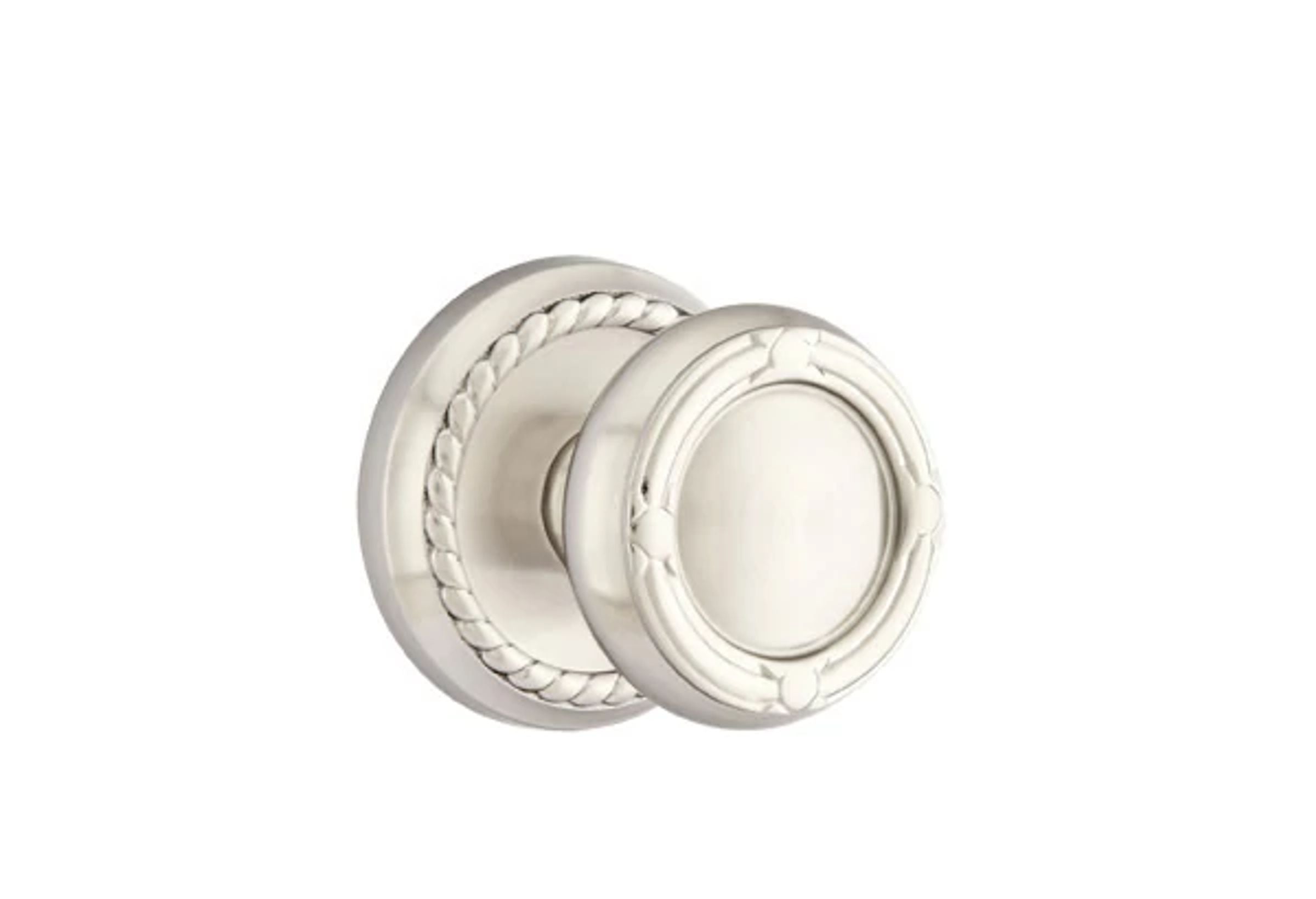 Emtek Concealed Fastener Ribbon & Reed Knob Set with Rope Rosette