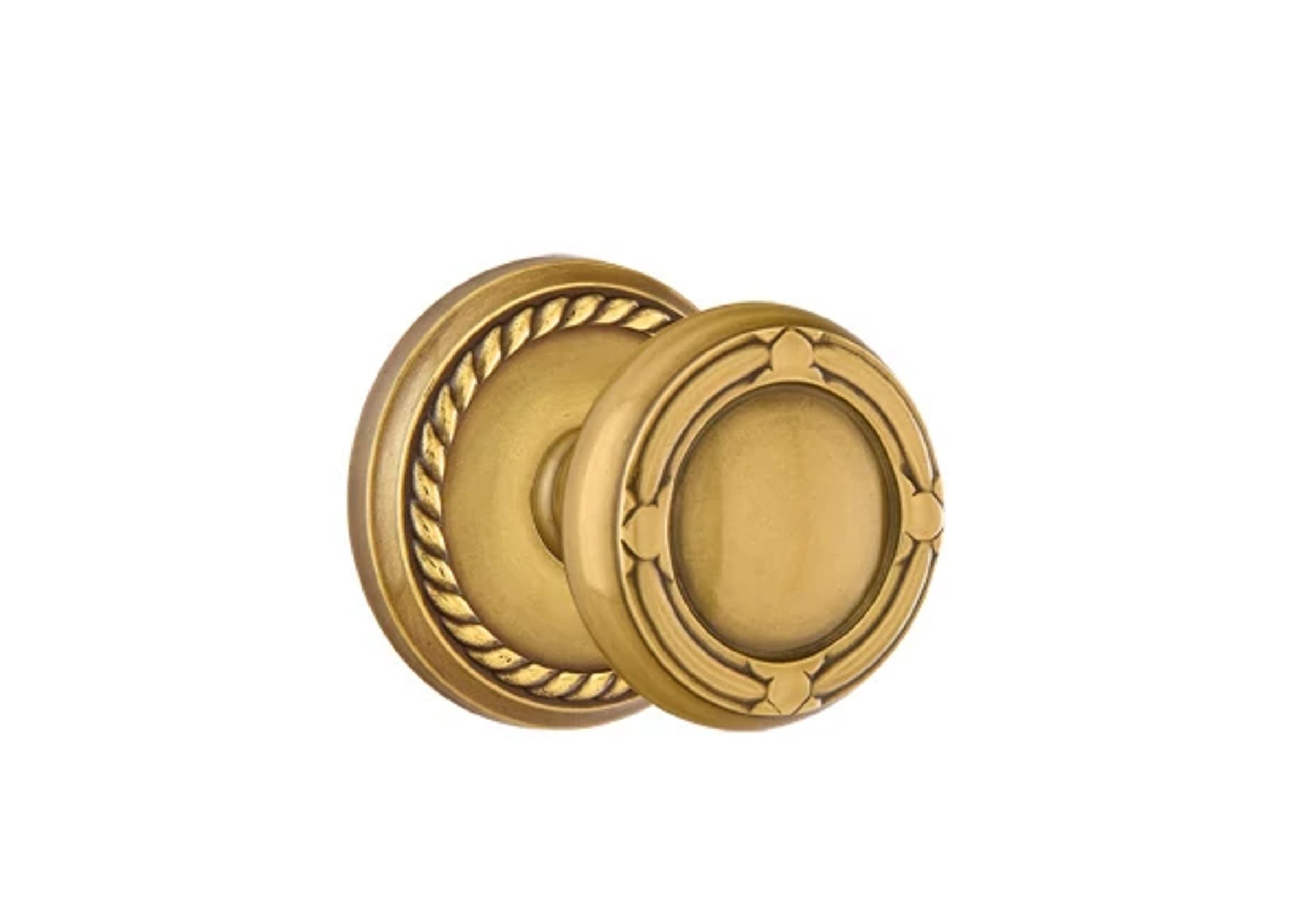 Emtek Concealed Fastener Ribbon & Reed Knob Set with Rope Rosette