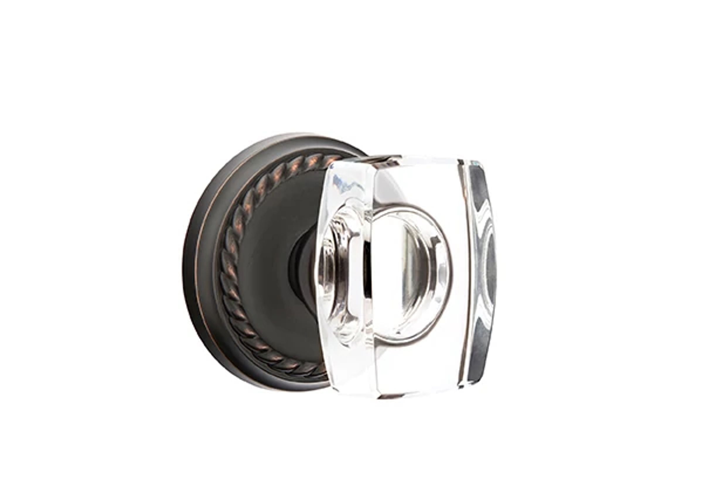 Emtek Windsor Glass Knob Set with Rope Rosette