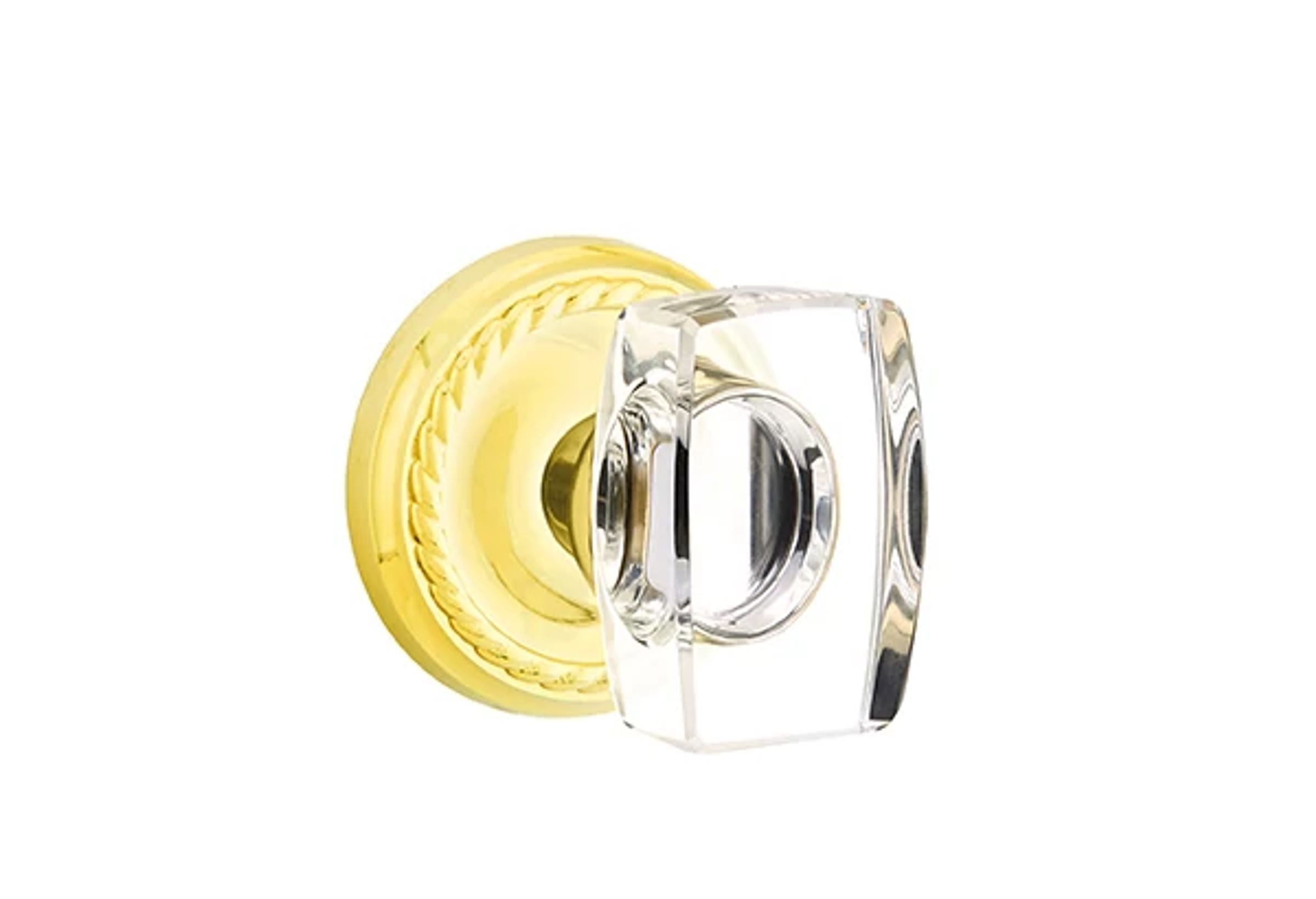 Emtek Concealed Fastener Windsor Glass Knob Set with Rope Rosette