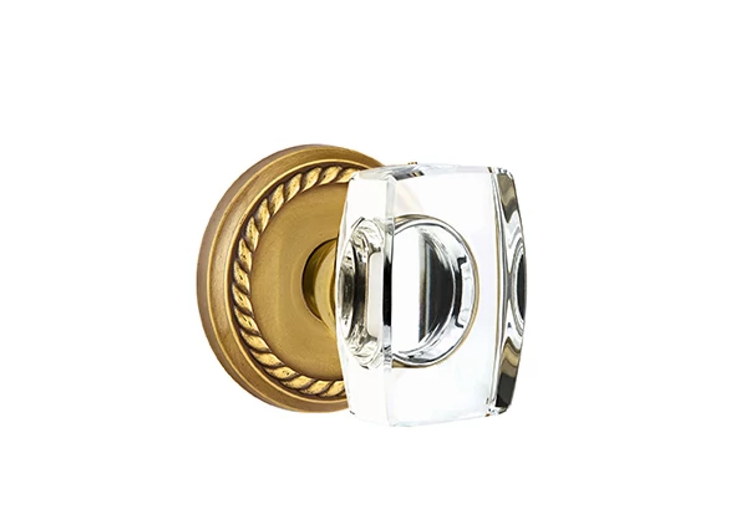 Emtek Windsor Glass Knob Set with Rope Rosette