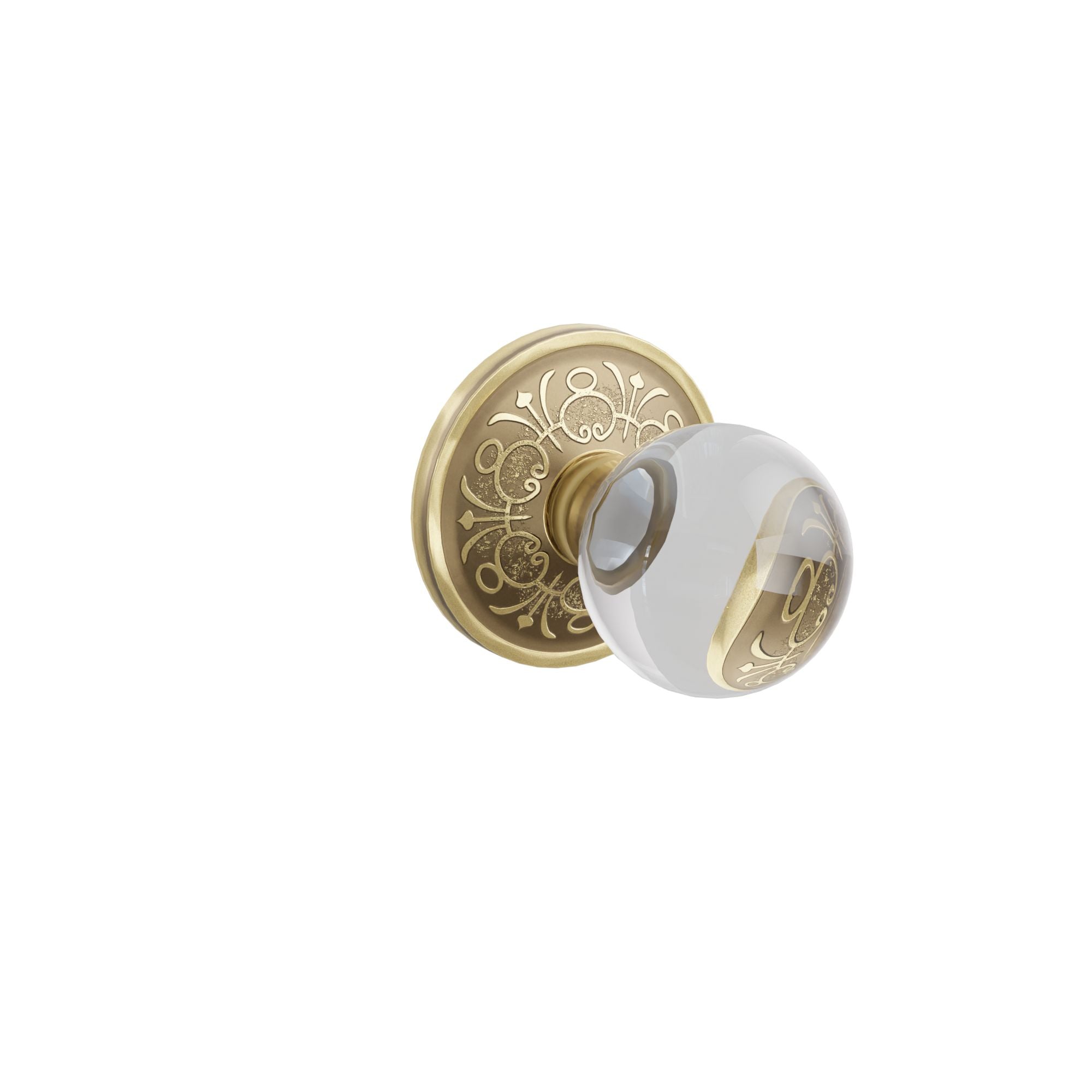 Emtek Concealed Fastener Bristol Glass Knob Set With Lancaster Rosette