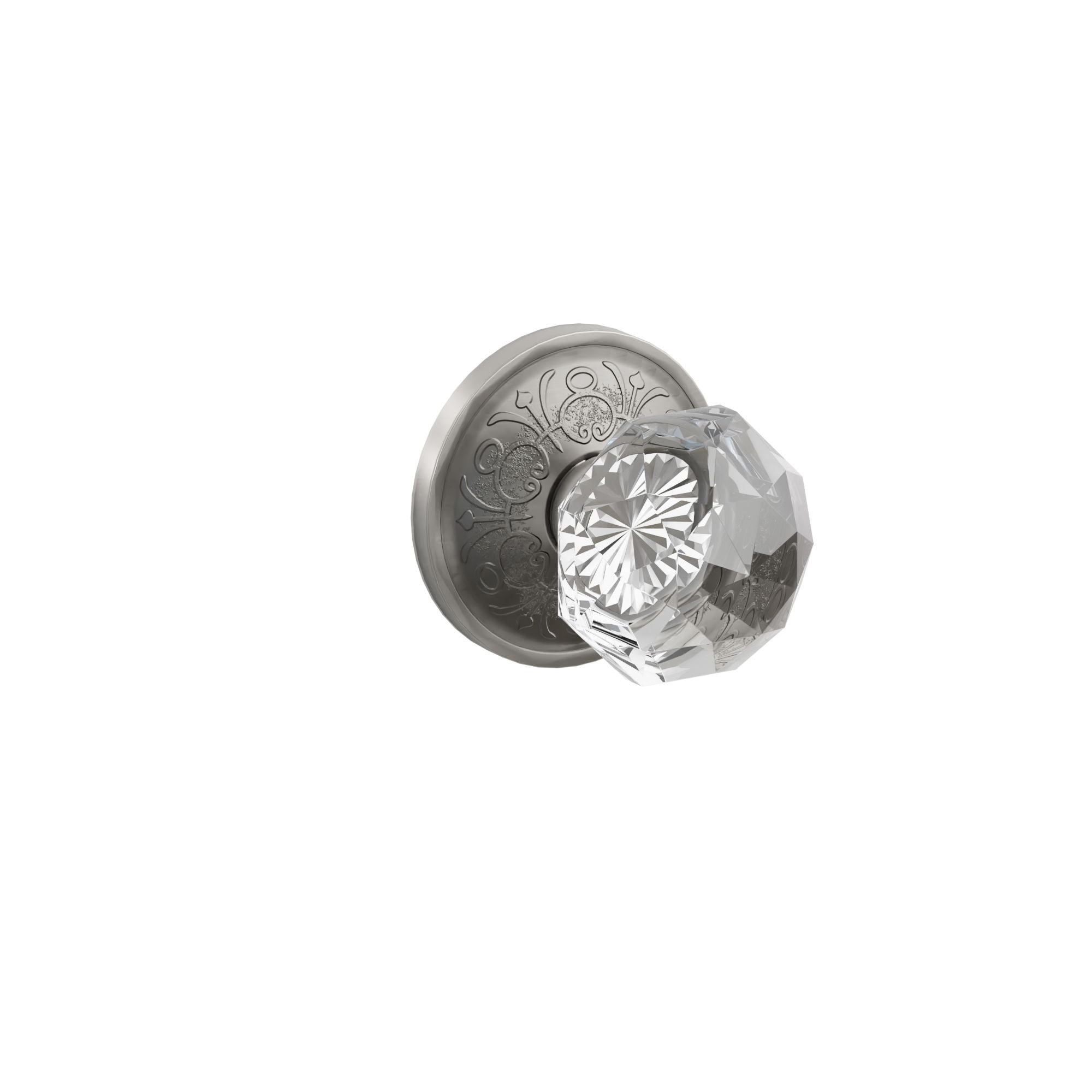 Emtek Concealed Fastener Diamond Glass Knob Set with Lancaster Rosette