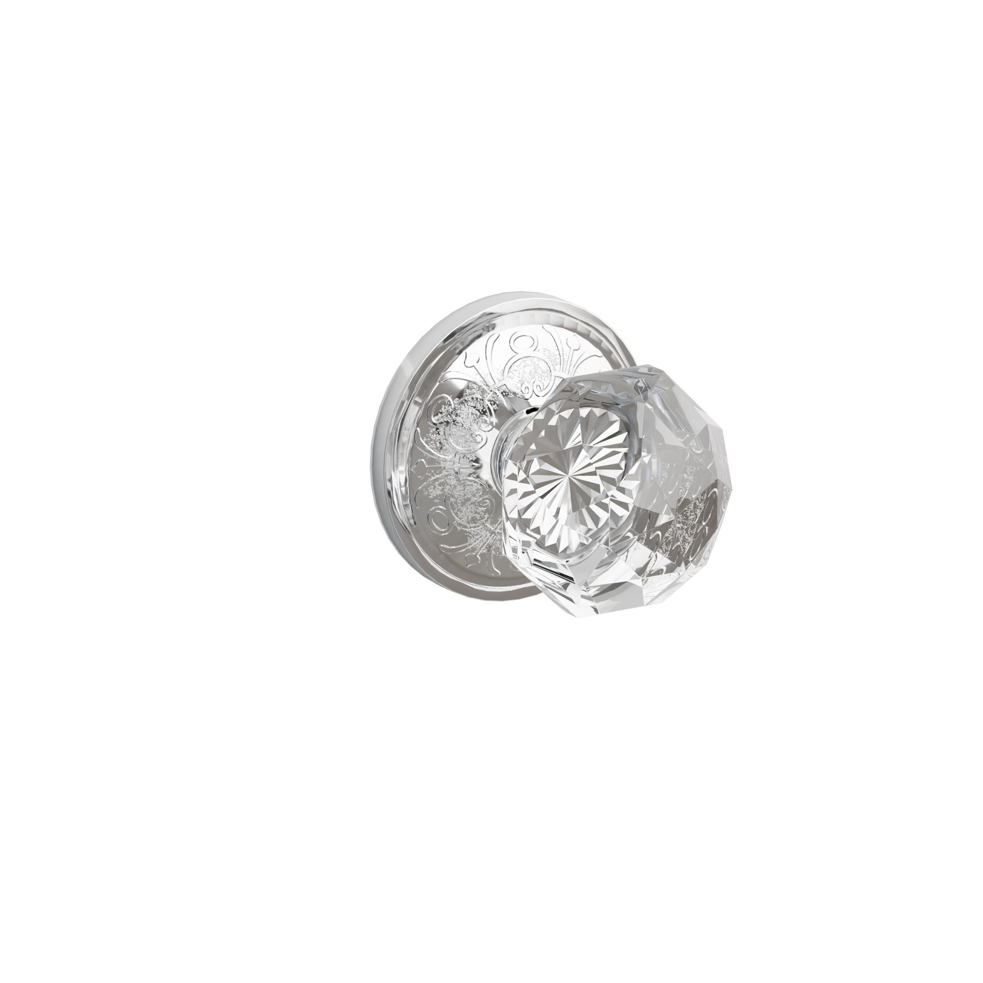 Emtek Concealed Fastener Diamond Glass Knob Set with Lancaster Rosette