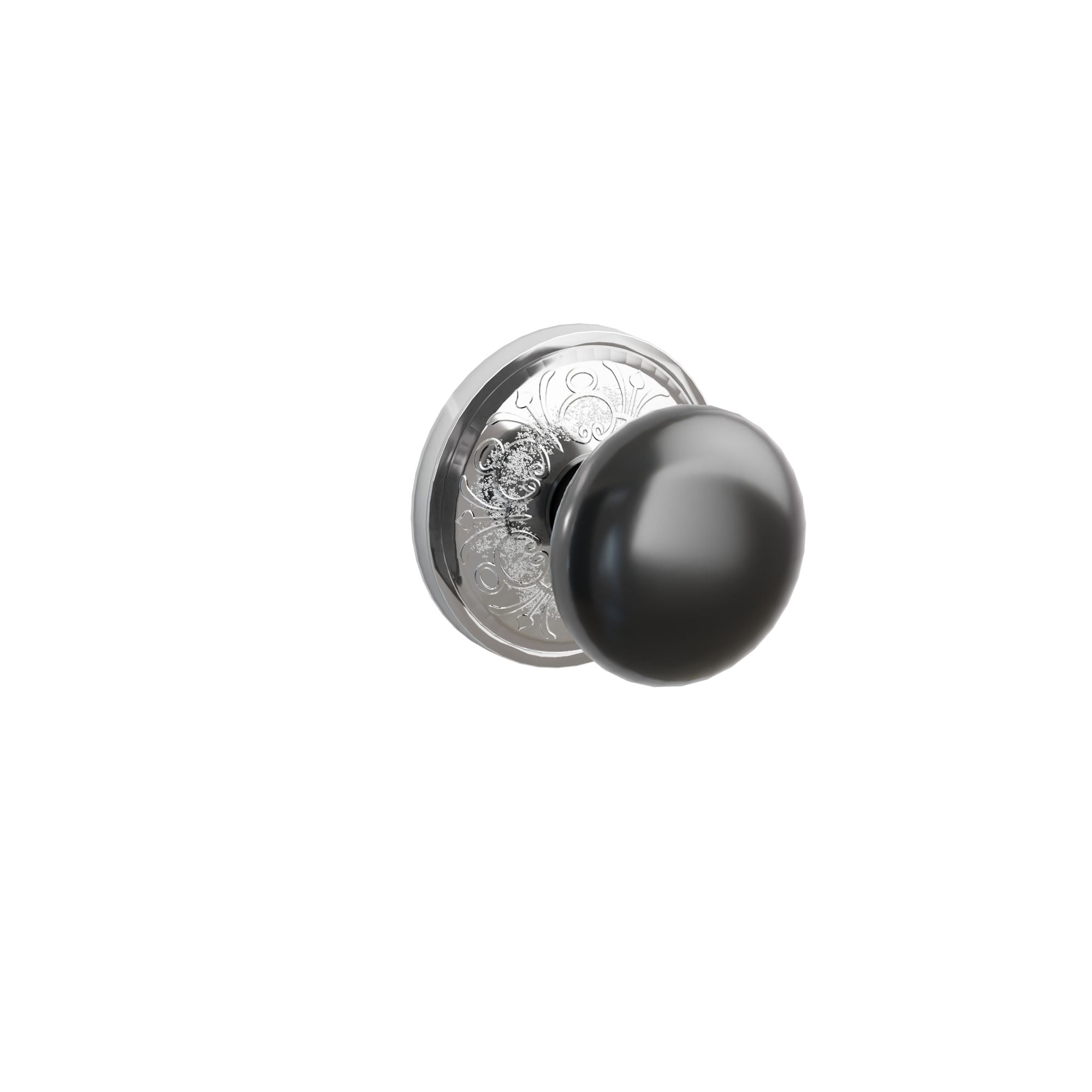 Emtek Concealed Fastener Ebony Porcelain Knob Set With Lancaster Rosette