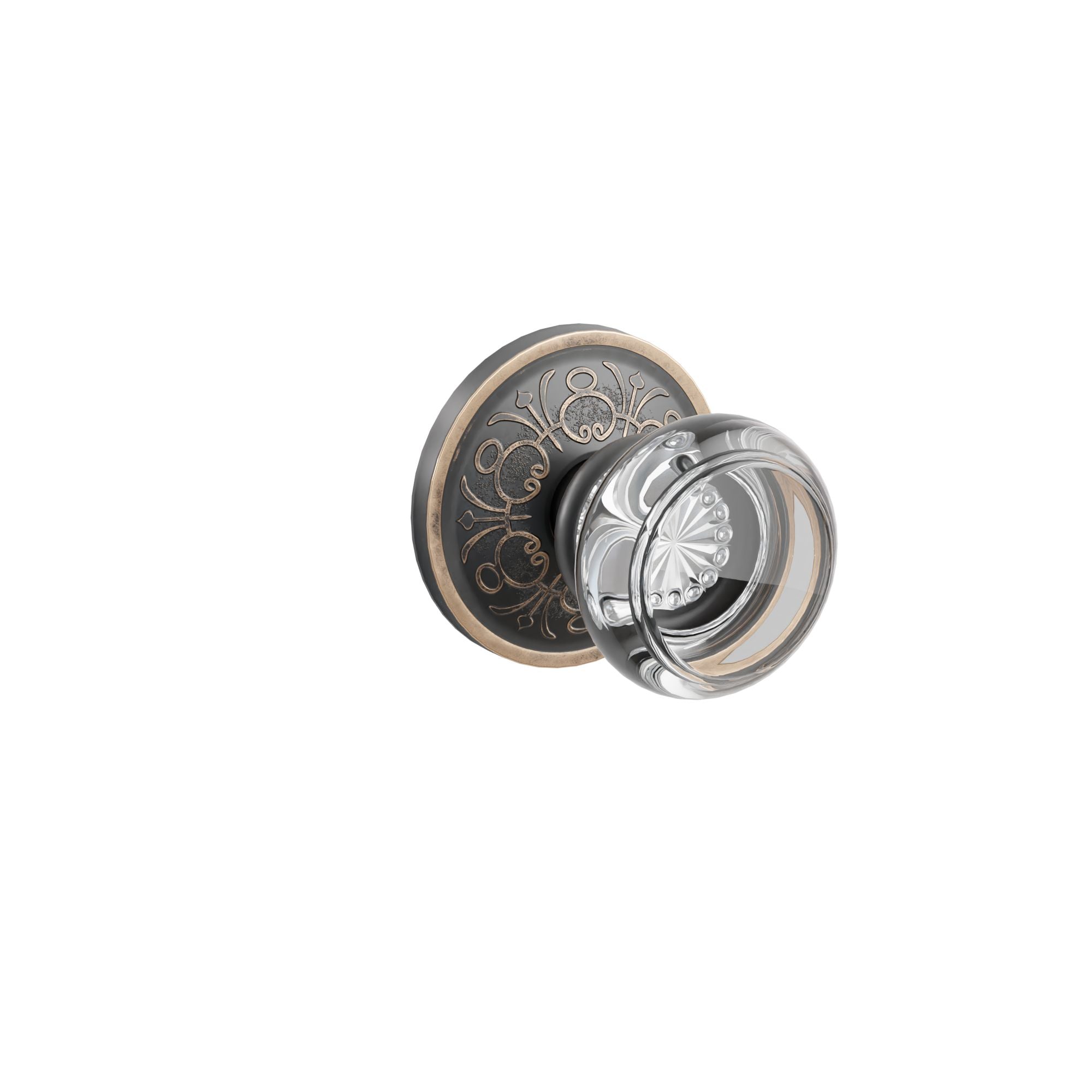 Emtek Concealed Fastener Georgetown Glass Knob Set with Lancaster Rosette