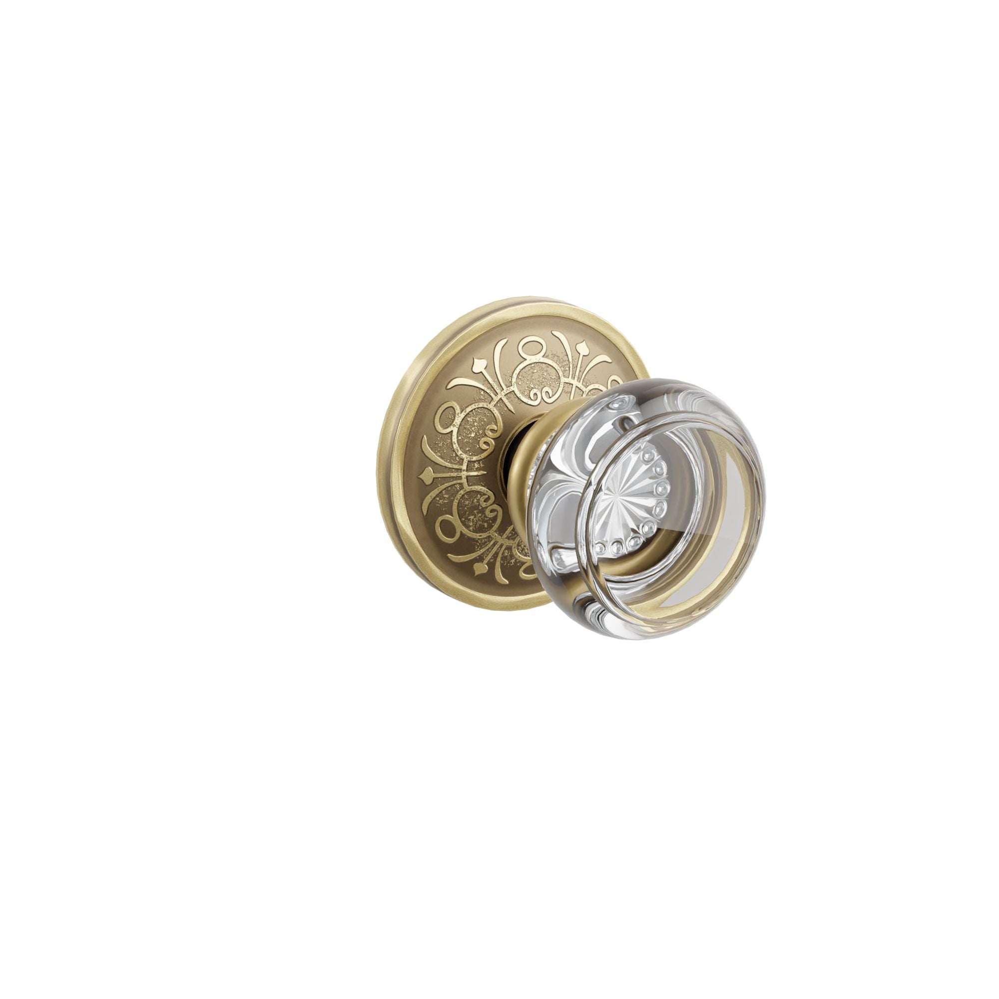 Emtek Concealed Fastener Georgetown Glass Knob Set with Lancaster Rosette