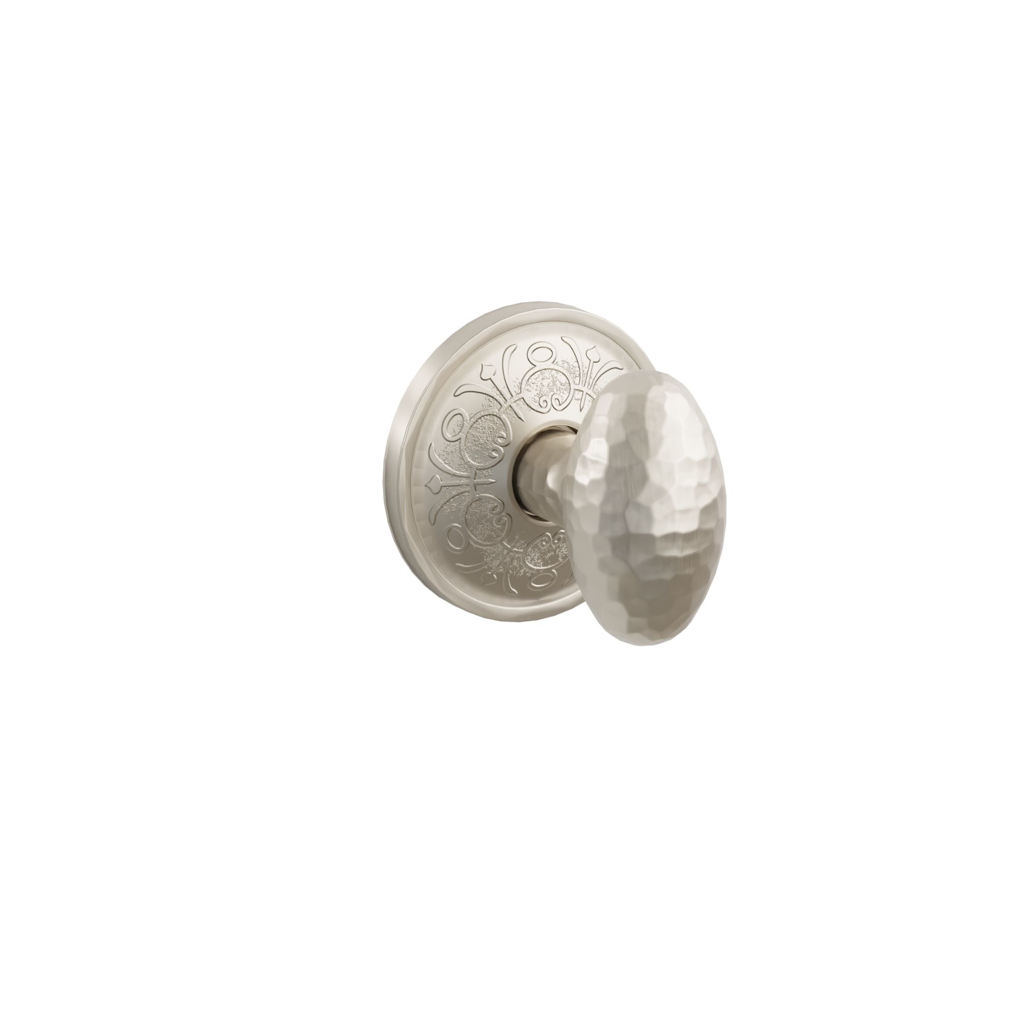 Emtek Hammered Egg Knob Set with Lancaster Rosette