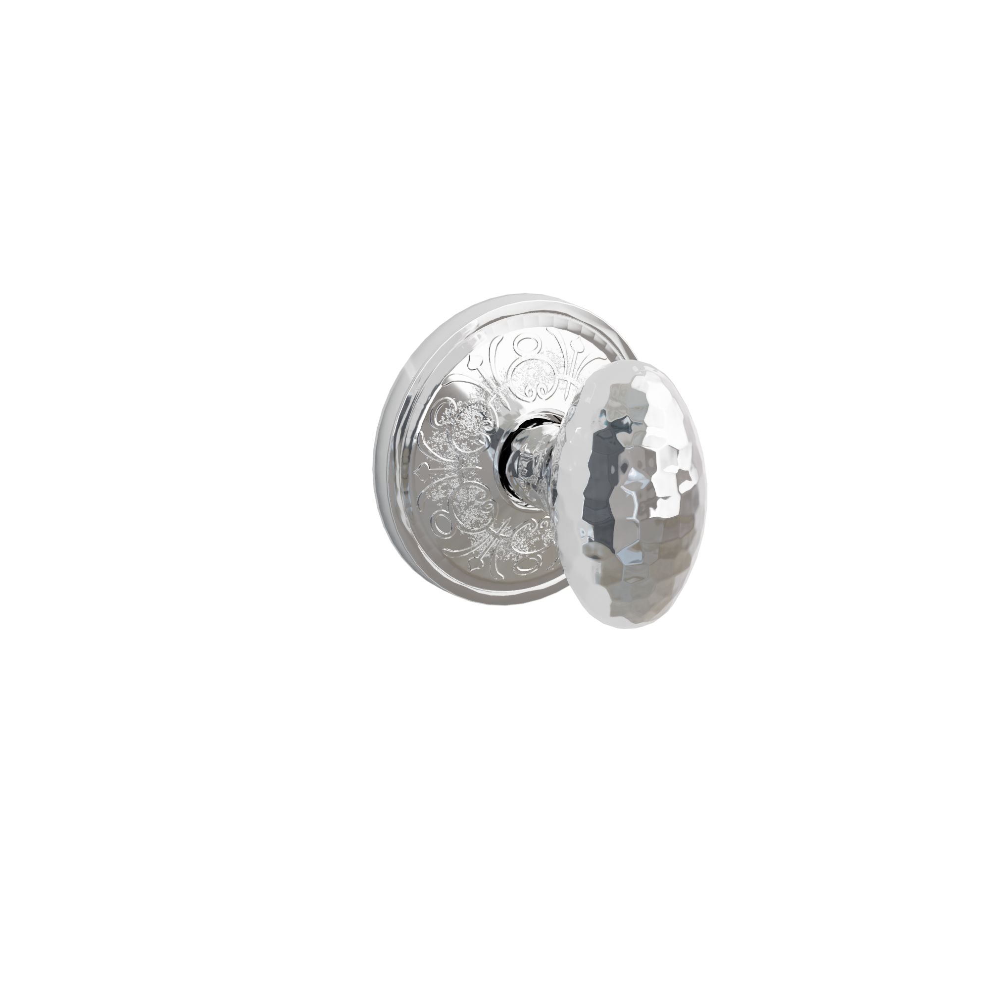 Emtek Hammered Egg Knob Set with Lancaster Rosette