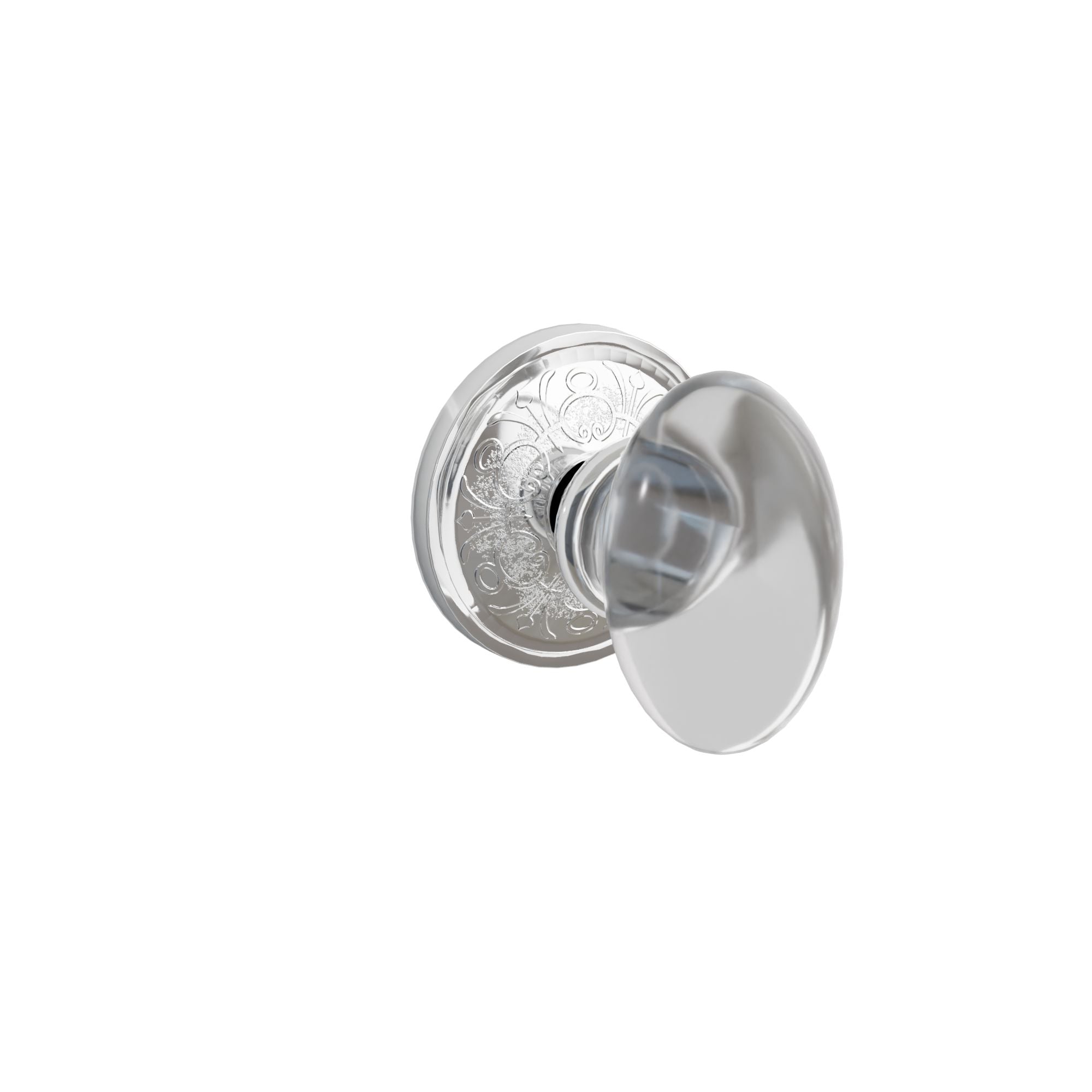 Emtek Concealed Fastener Hampton Glass Knob Set with Lancaster Rosette