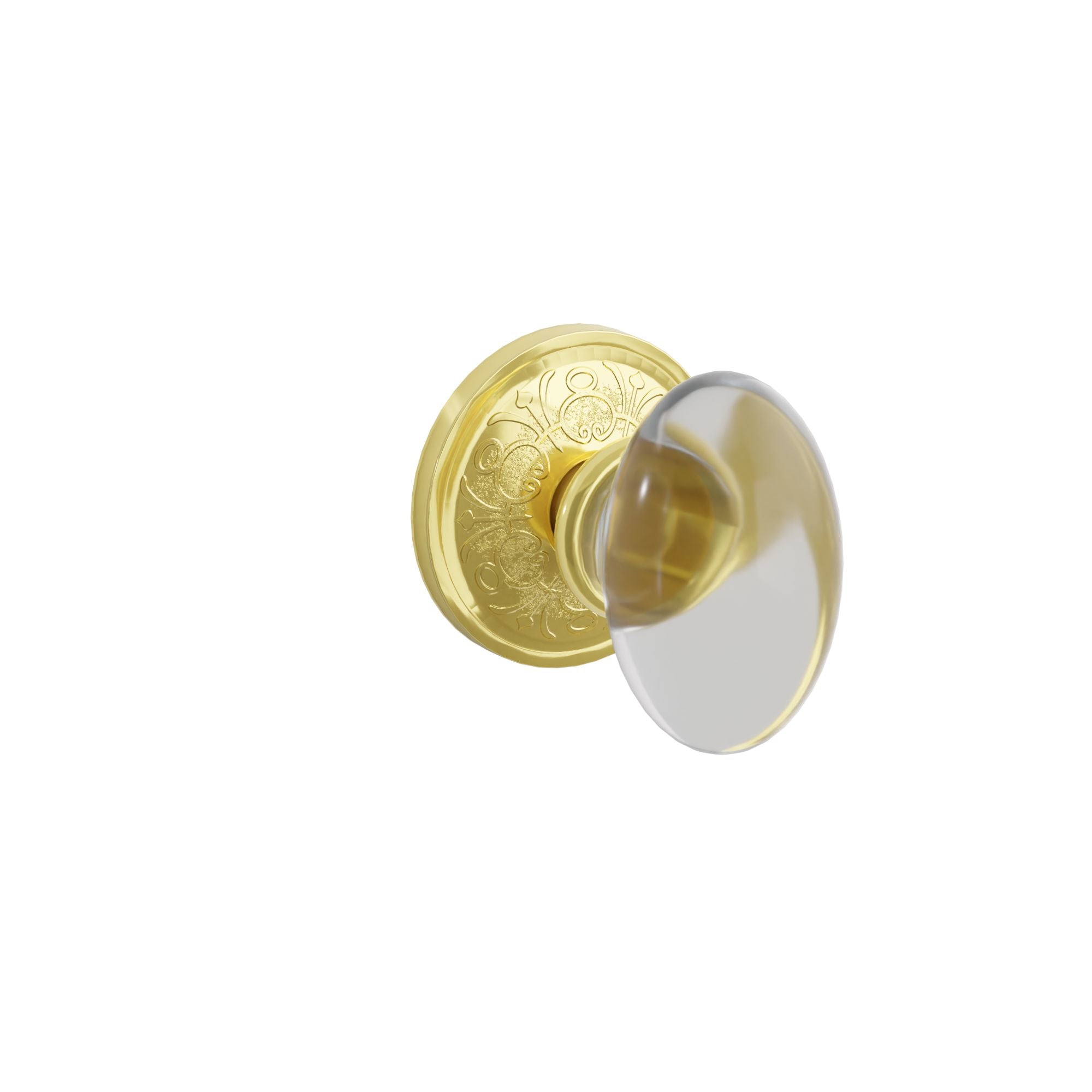 Emtek Concealed Fastener Hampton Glass Knob Set with Lancaster Rosette