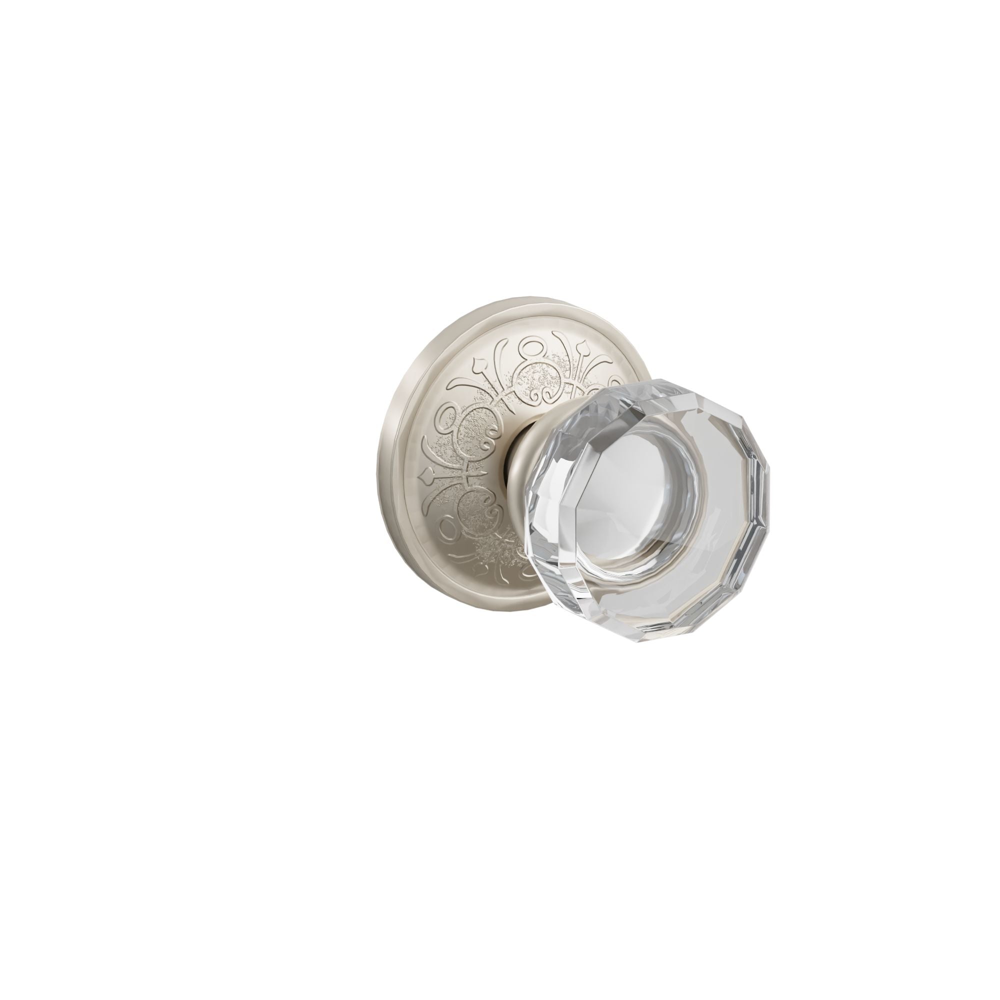 Emtek Concealed Fastener Lowell Glass Knob Set With Lancaster Rosette