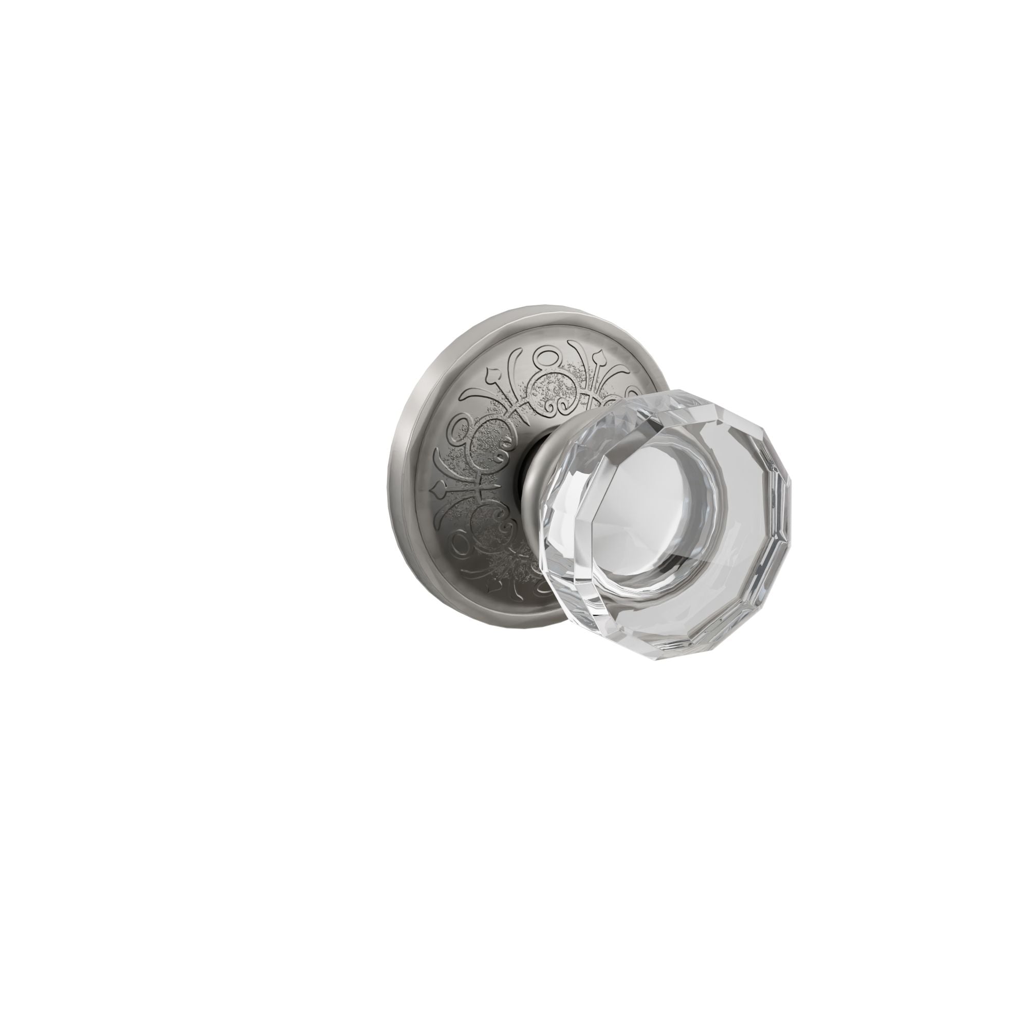 Emtek Concealed Fastener Lowell Glass Knob Set With Lancaster Rosette
