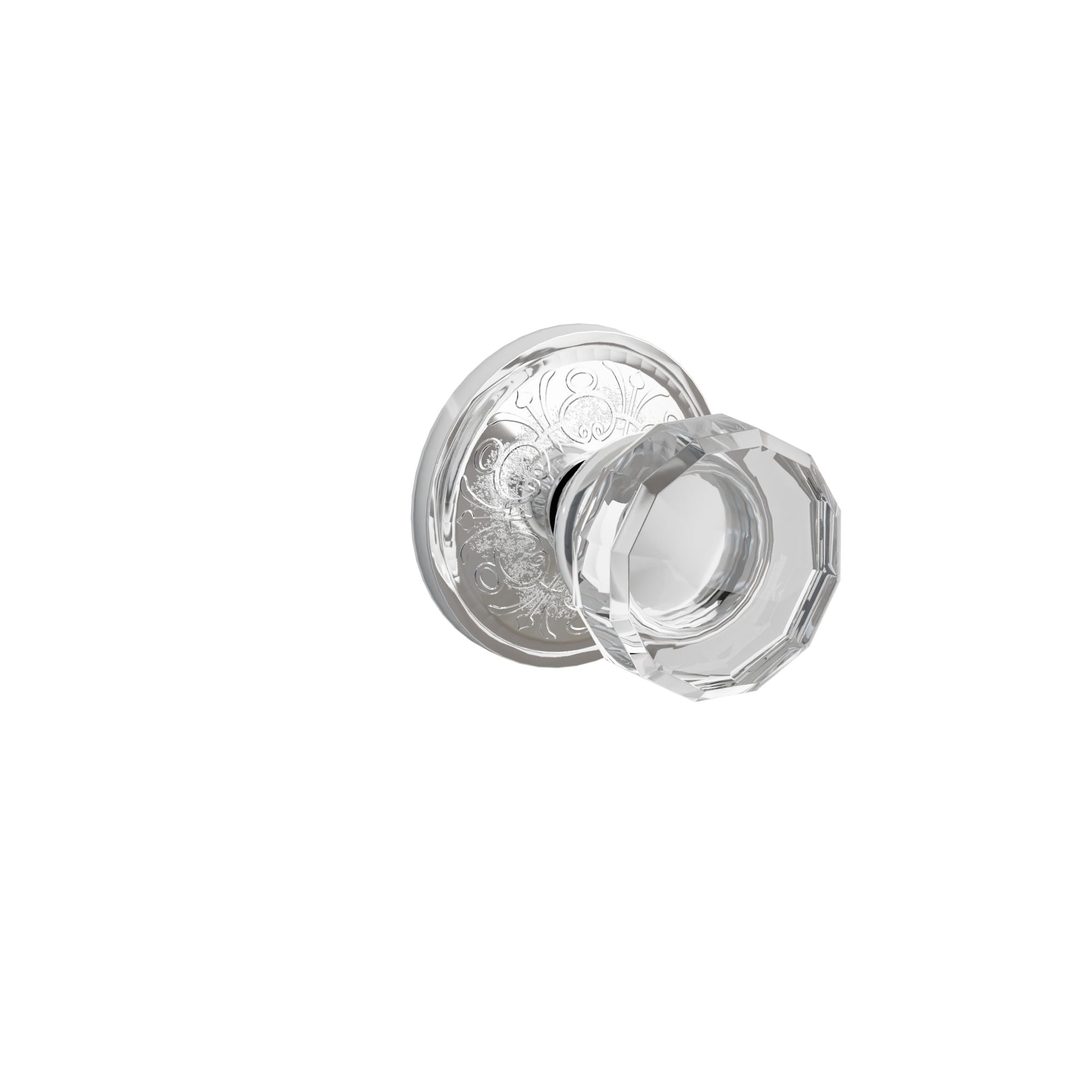 Emtek Concealed Fastener Lowell Glass Knob Set With Lancaster Rosette