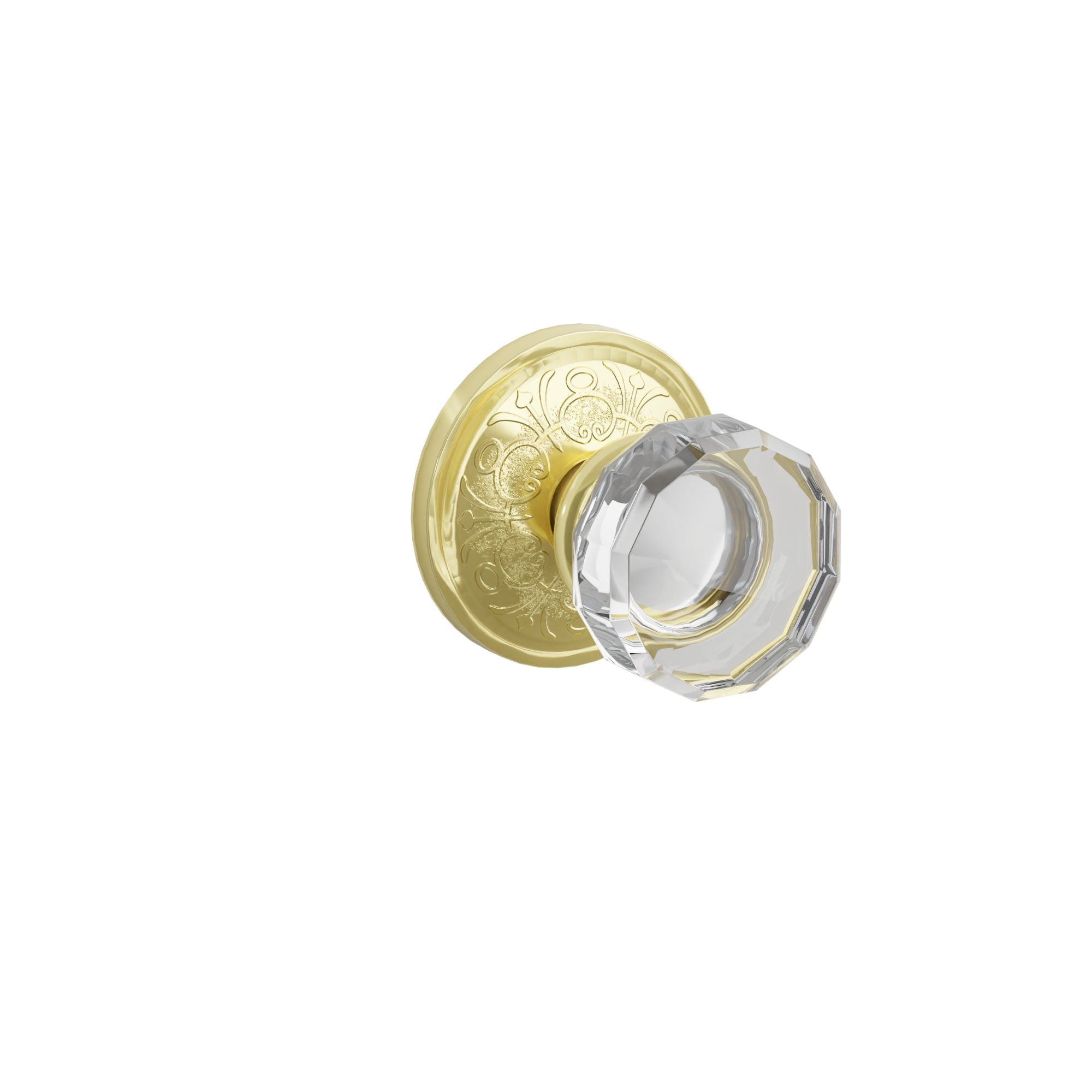 Emtek Concealed Fastener Lowell Glass Knob Set With Lancaster Rosette