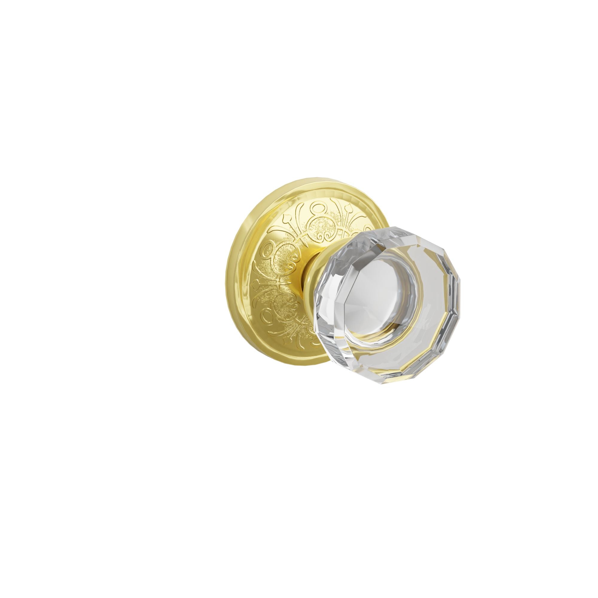 Emtek Concealed Fastener Lowell Glass Knob Set With Lancaster Rosette